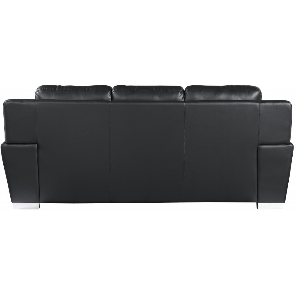 37"" Chic Black Leather Sofa