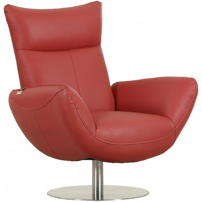43"" Red Contemporary Leather Lounge Chair