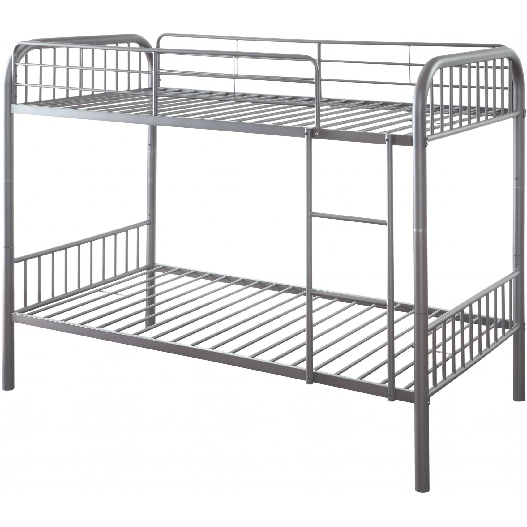 79"" X 42"" X 61"" Gunmetal Metal Twin Over Twin Bunk Bed