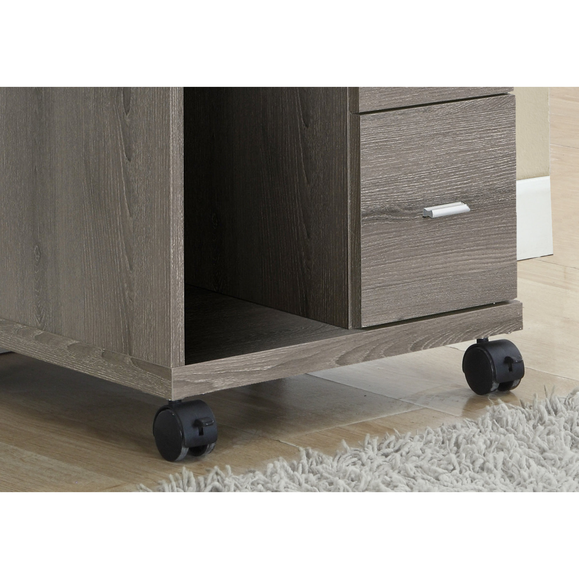 17.75"" X 17.75"" X 23"" Dark Taupe Particle Board Hollow Core 2 Drawers  Office Cabinet