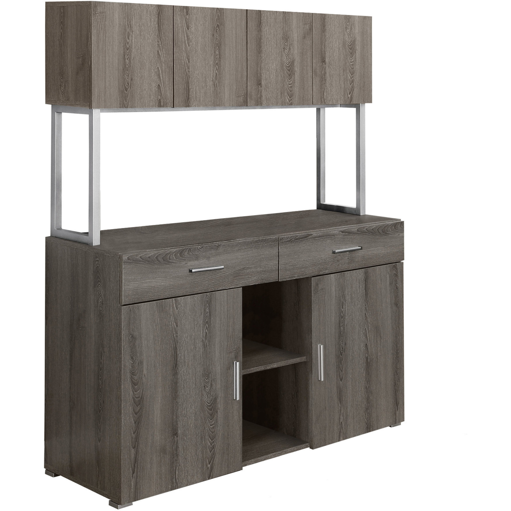 16.25"" X 47.25"" X 60"" Dark Taupe Silver Particle Board Hollow Core Metal  Office Cabinet