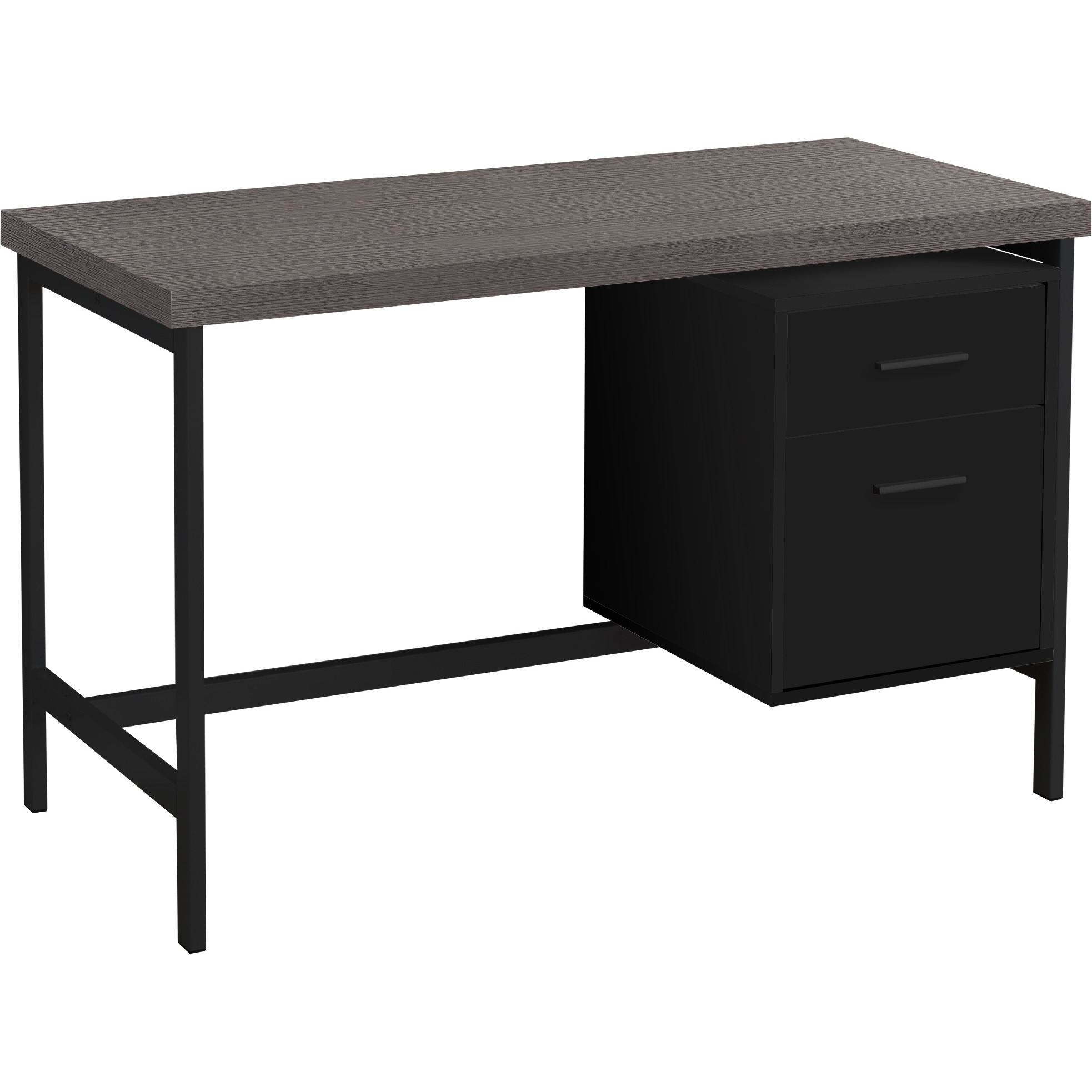 24"" Grey Rectangular Computer Desk With Two Drawers
