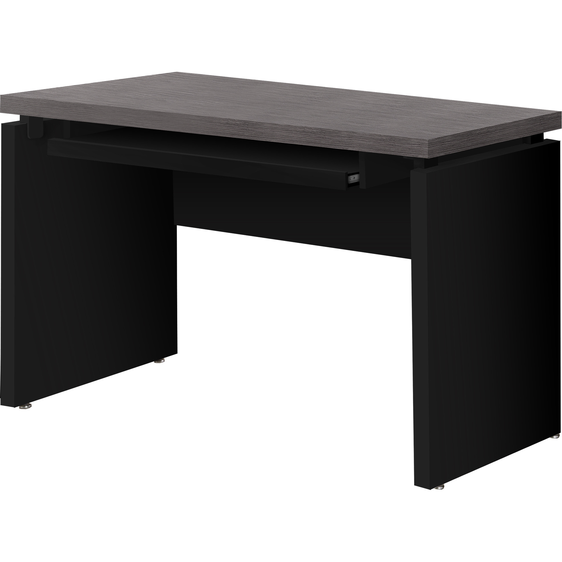 30.75"" Black Particle Board  Mdf  And Laminate Computer Desk With A Grey Top