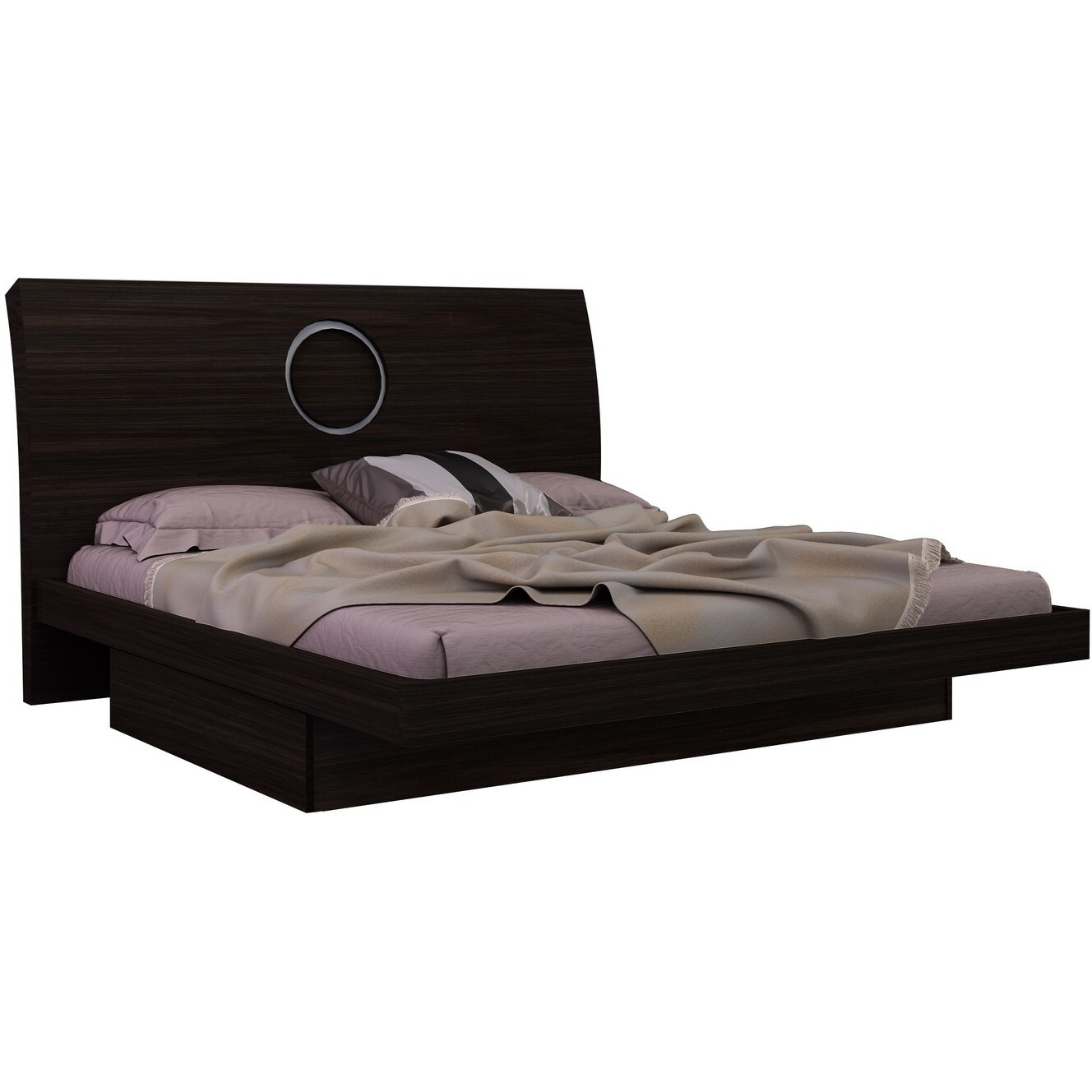 65'"" X 87'""  X 40'"" Modern Queen Wenge High Gloss Bed