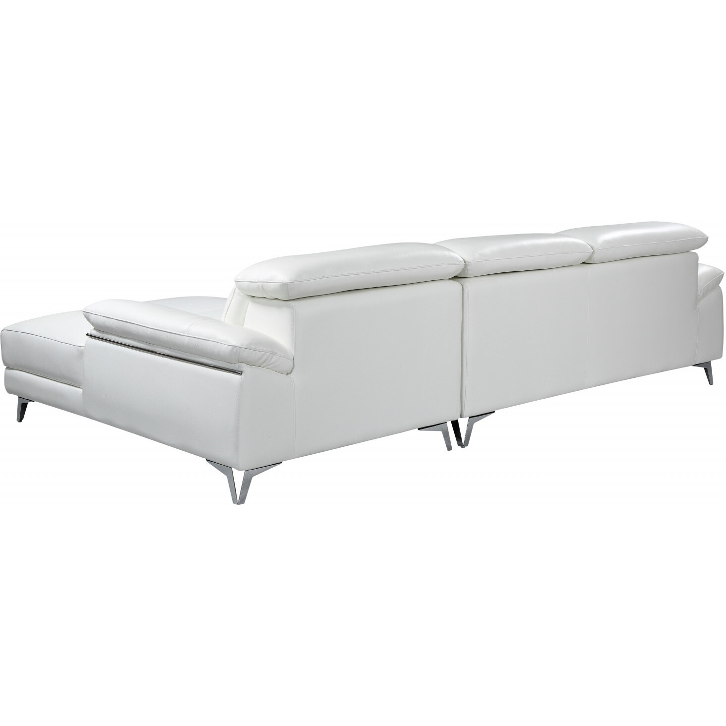 181'"" X 41'""  X 39'"" Modern White Leather Sectional