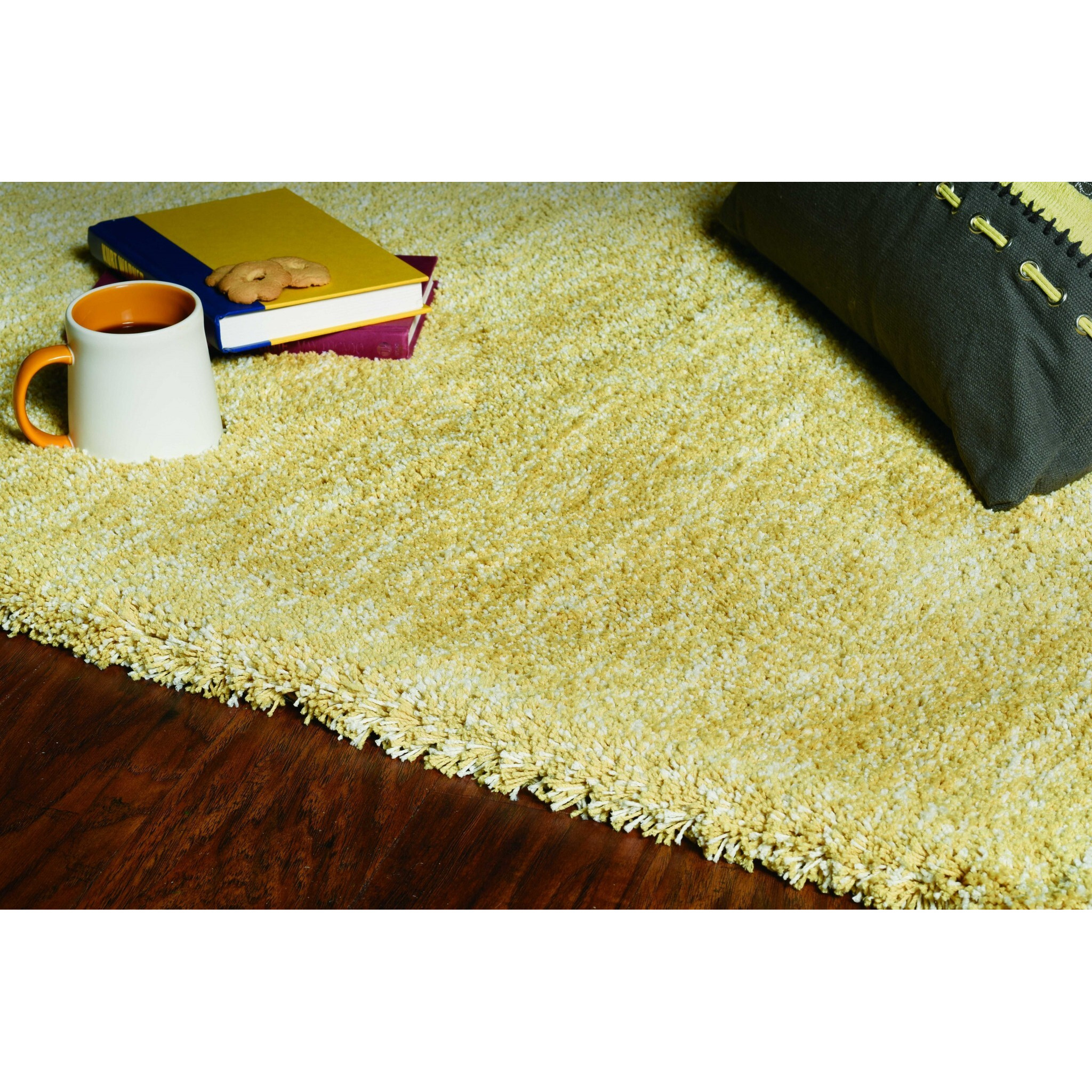 9' X 13' Yellow Heather Indoor Shag Rug