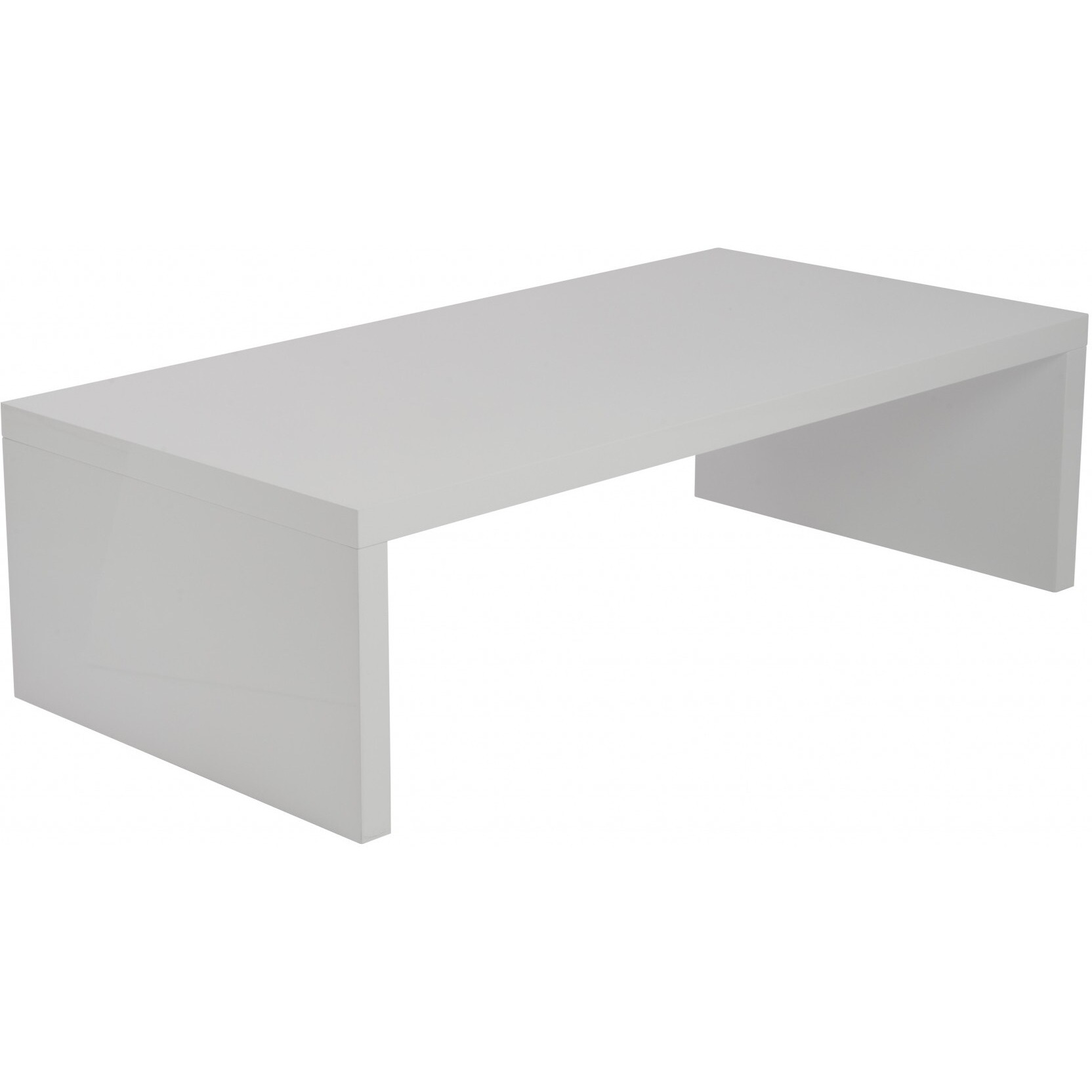 47.25"" X 23.63"" X 13.98"" High Gloss White Lacquered Mdf Rectangle Coffee Table