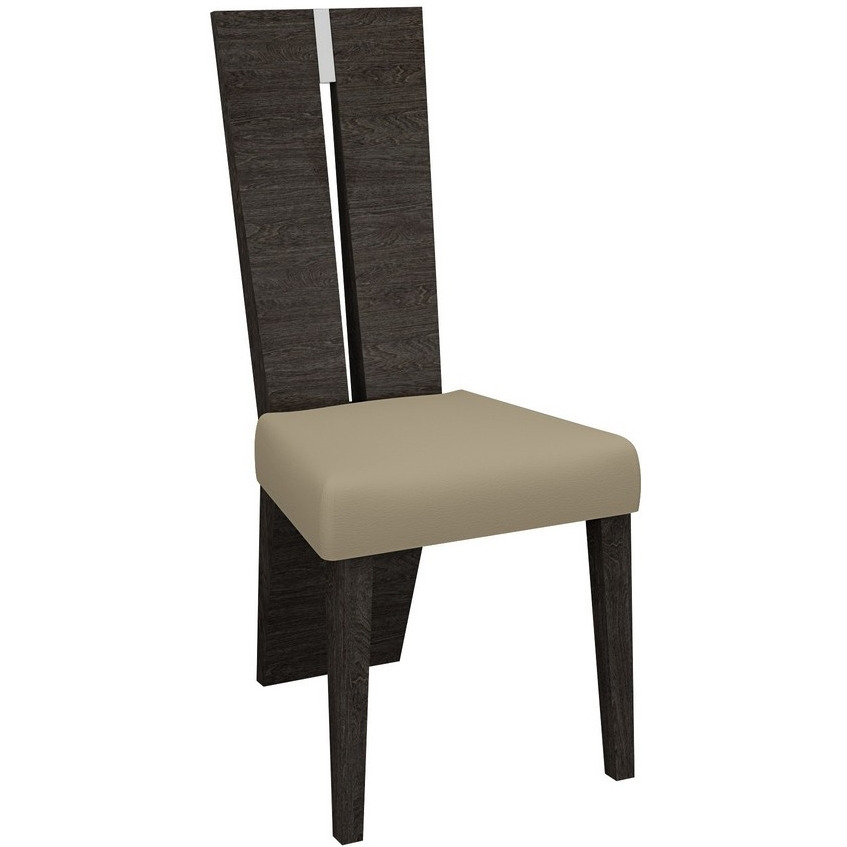 Single Dining Chair Gray Alder Legs Seat Ladder Back