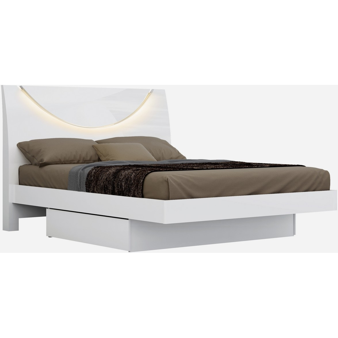 72"" X 85 X 43"" White  California King Bed