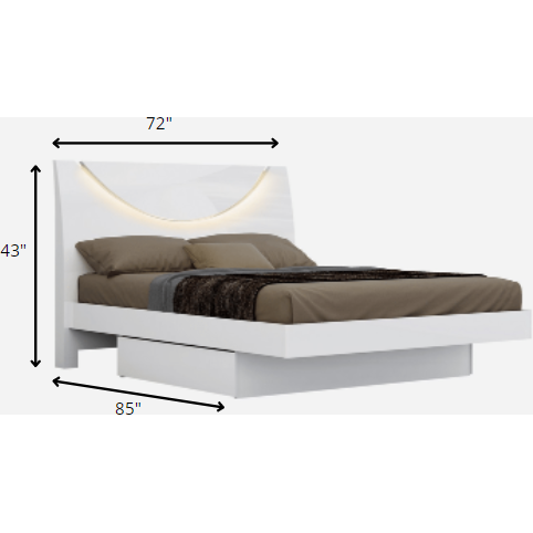 72"" X 85 X 43"" White  California King Bed
