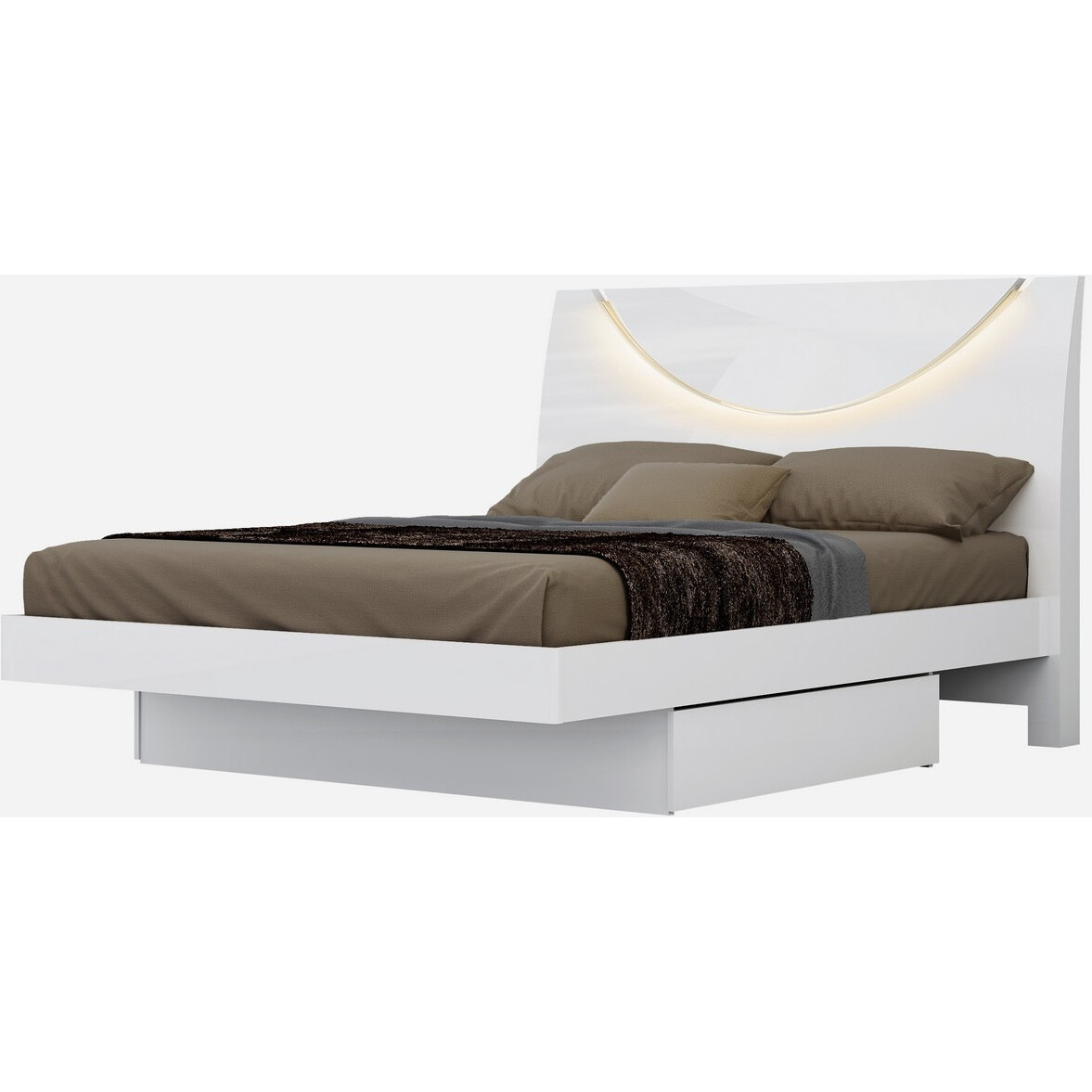 72"" X 85 X 43"" White  California King Bed