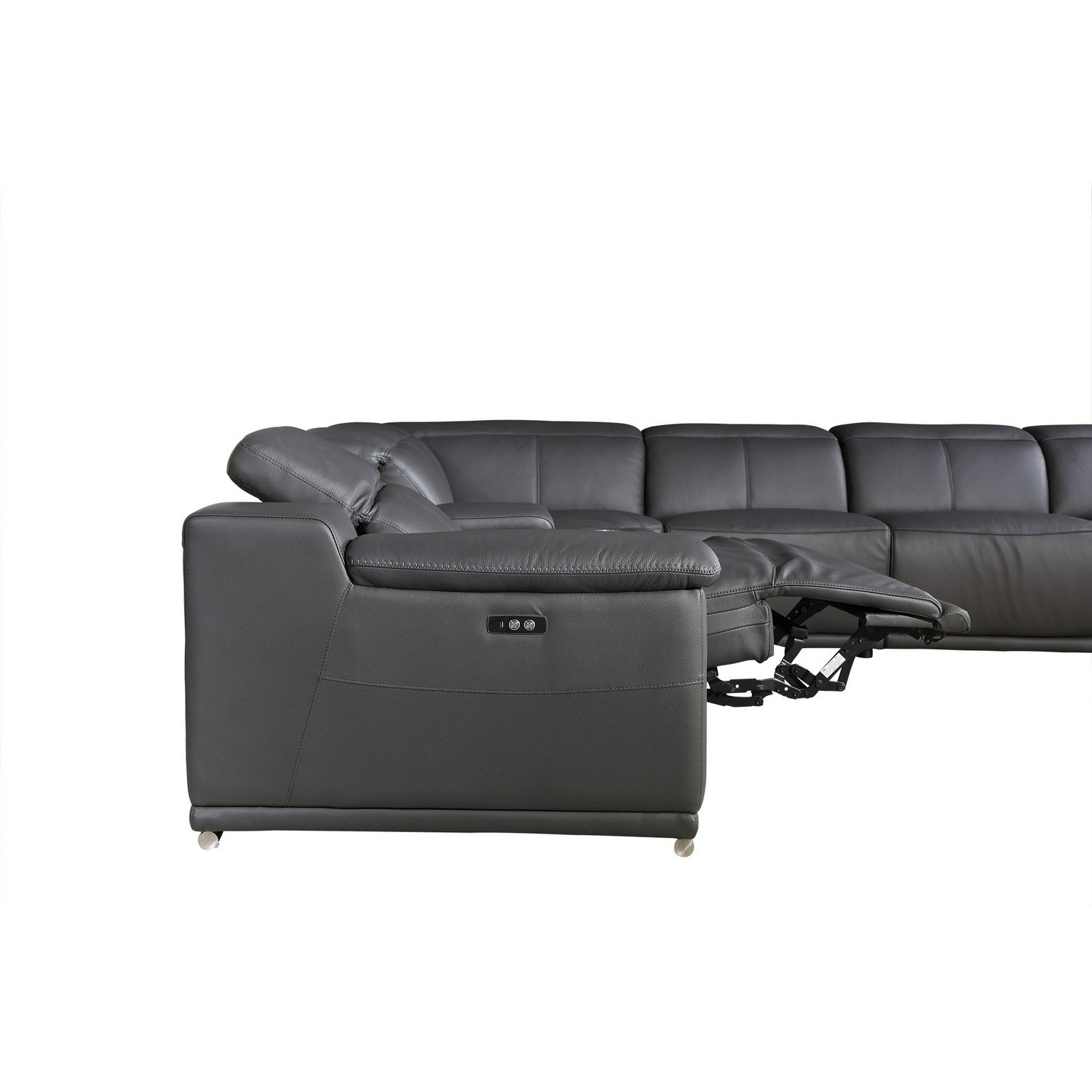 267"" X 320"" X 266.4"" Dark Grey Power Reclining 8Pc Sectional