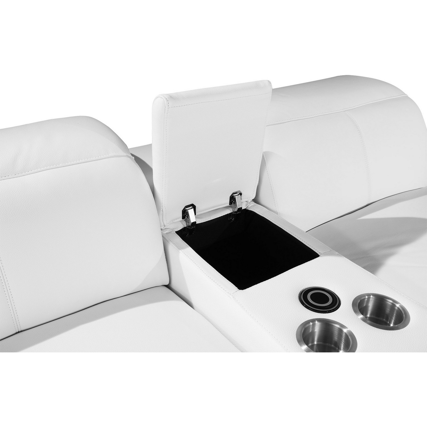 212"" X 240"" X 191.2"" White Power Reclining 6"&quotPc Sectional