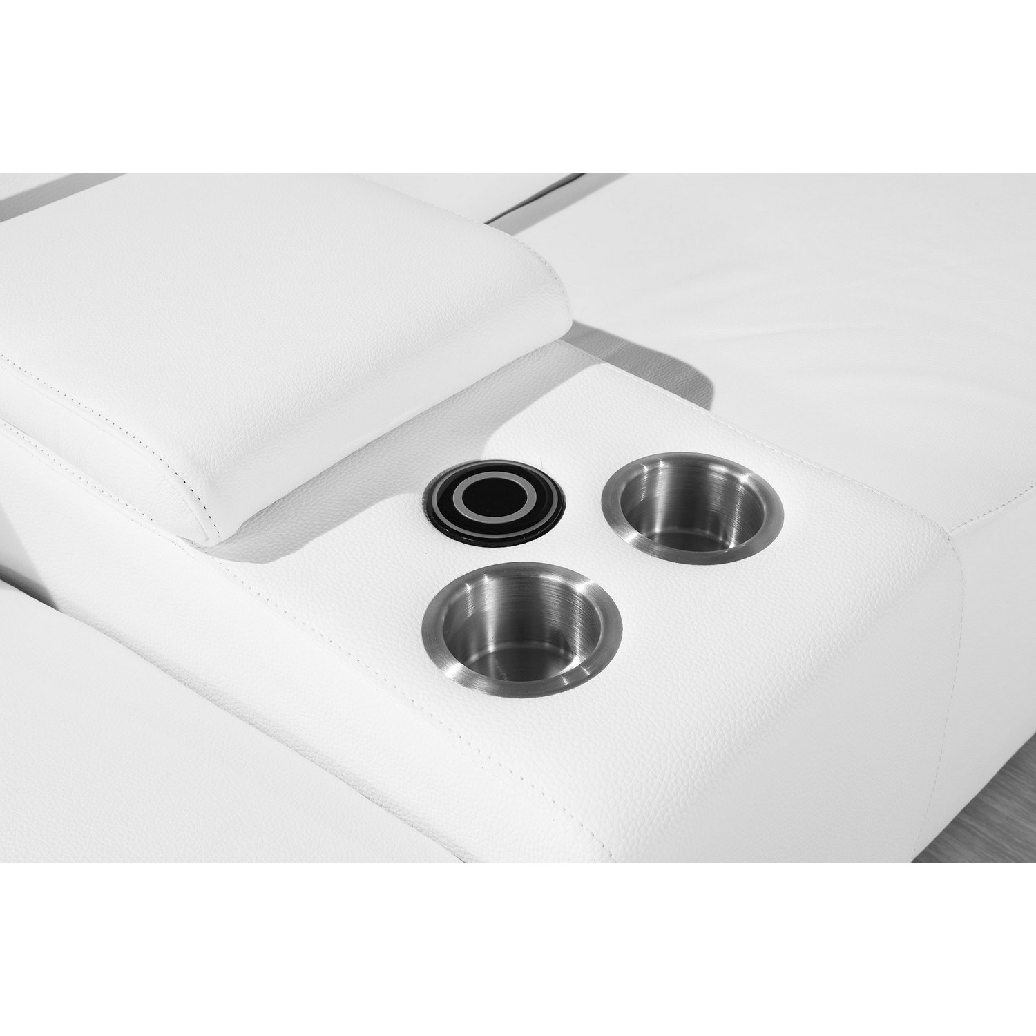 212"" X 240"" X 191.2"" White Power Reclining 6"&quotPc Sectional