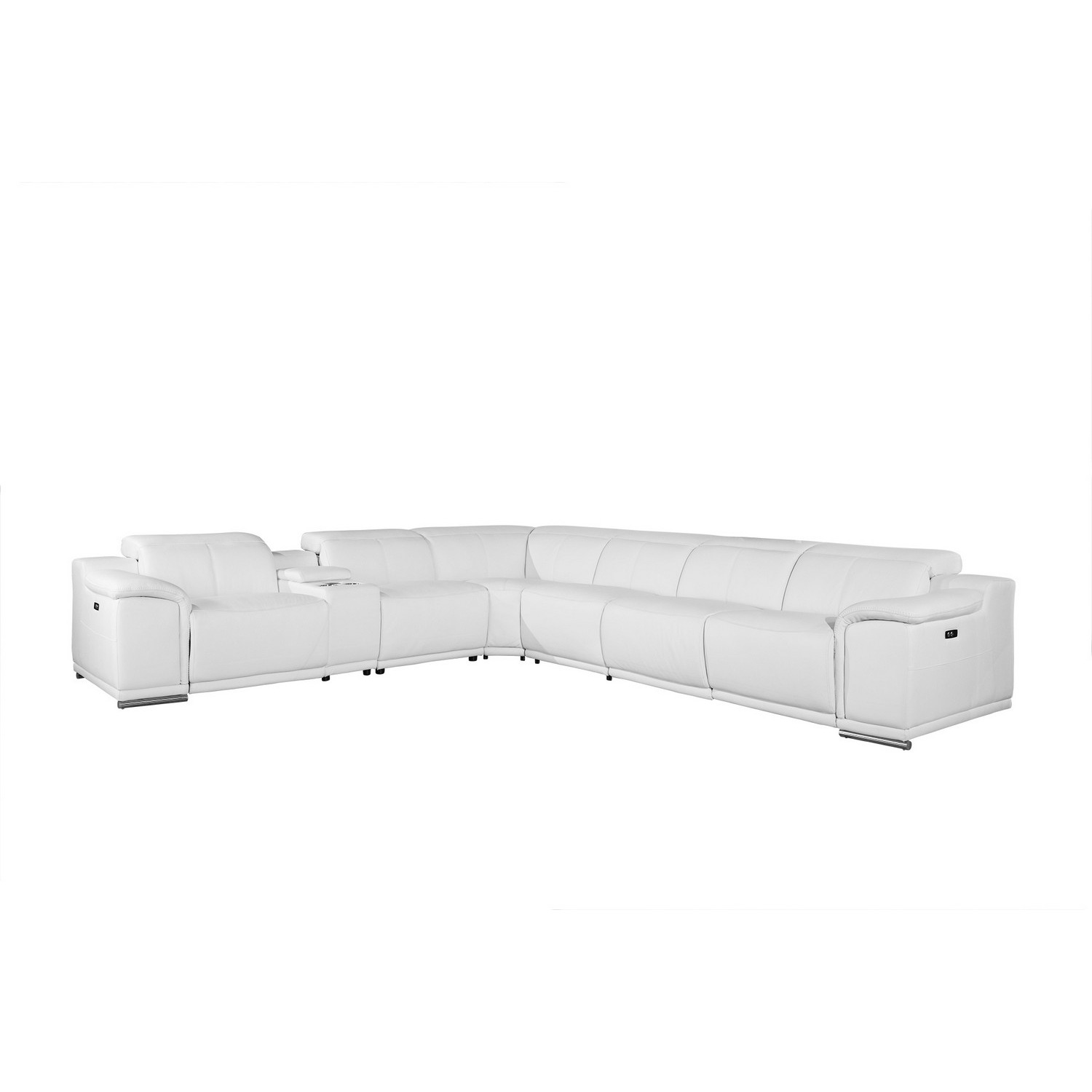 254"" X 280"" X 237.4"" White Power Reclining 7Pc Sectional