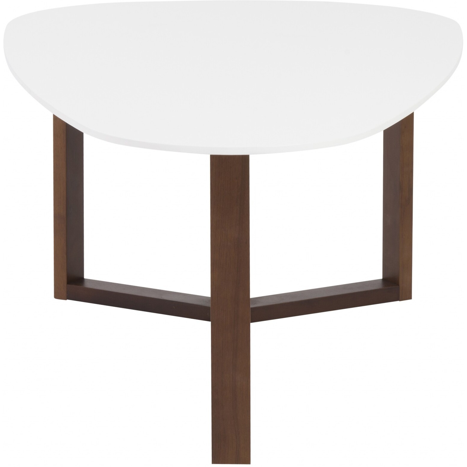 47.64"" X 27.56"" X 14.97"" Coffee Table In Matte White With Dark Walnut Base