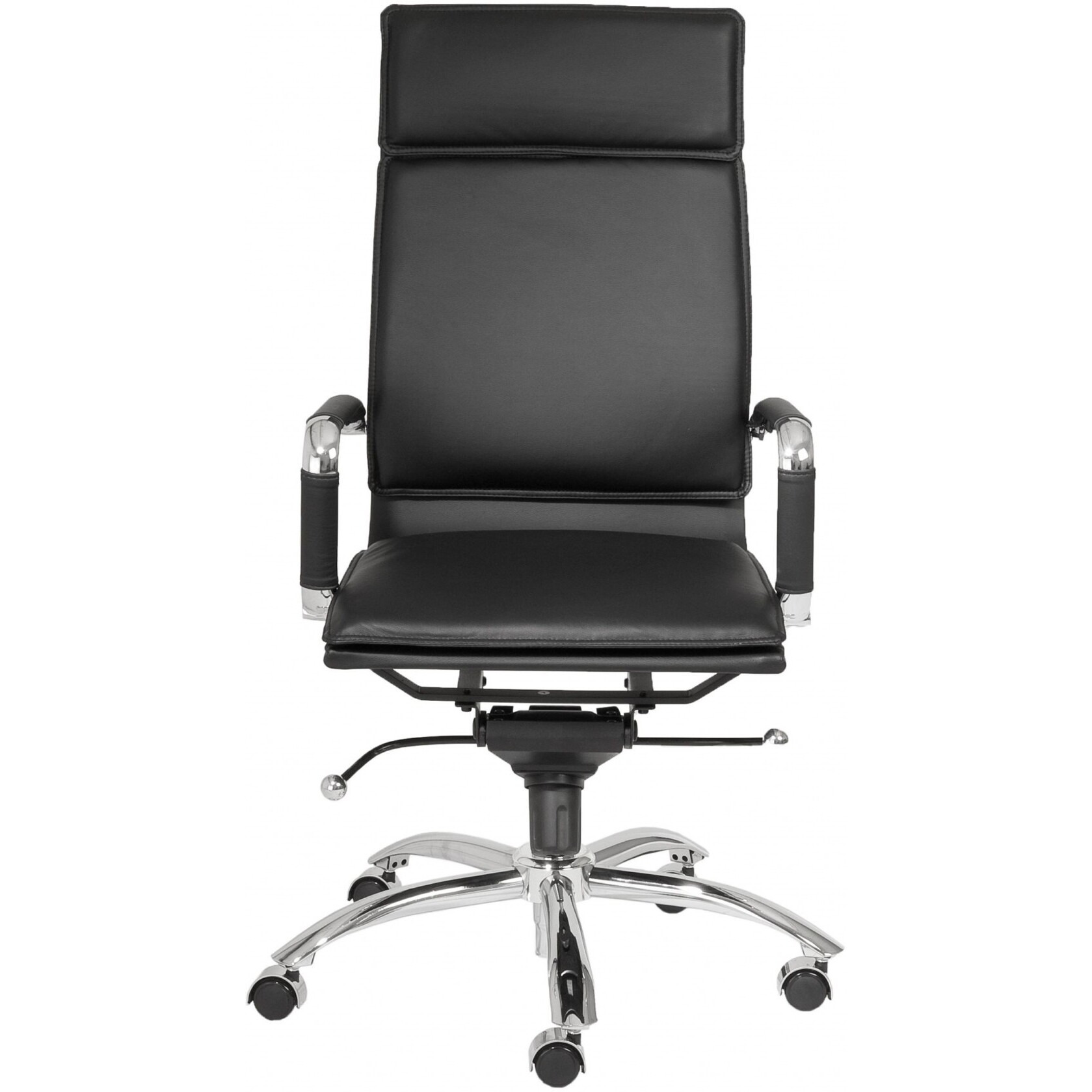 26.38"" X 27.56"" X 45.87"" High Back Office Chair In Black With Chromed Steel Base