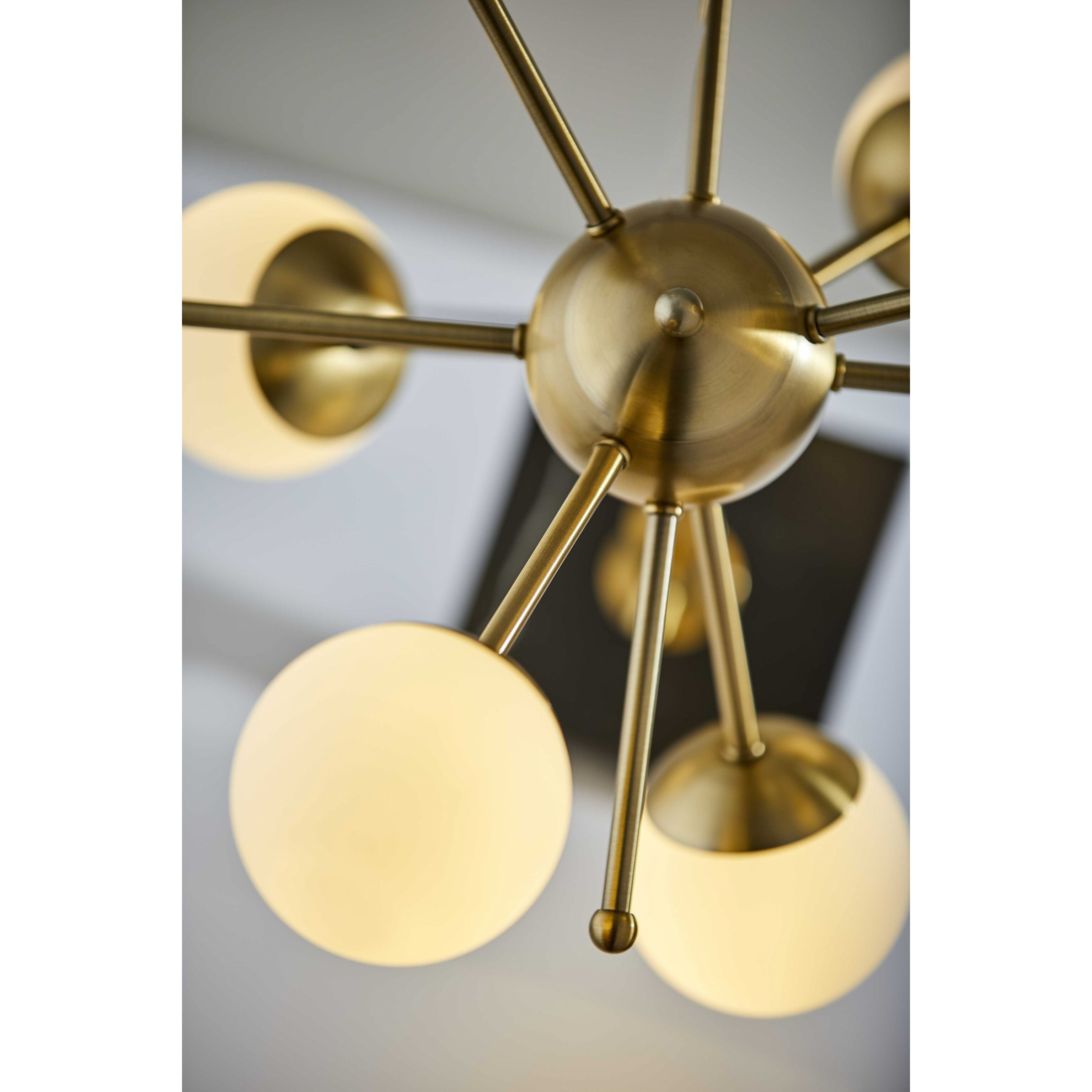 23"" Black Metal Six Light Standard Table Lamp