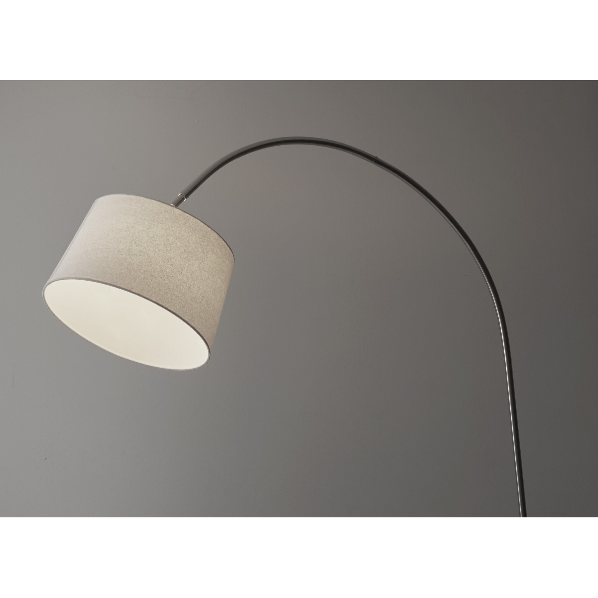 Sweeping Curve Floor Lamp In Satin Steel