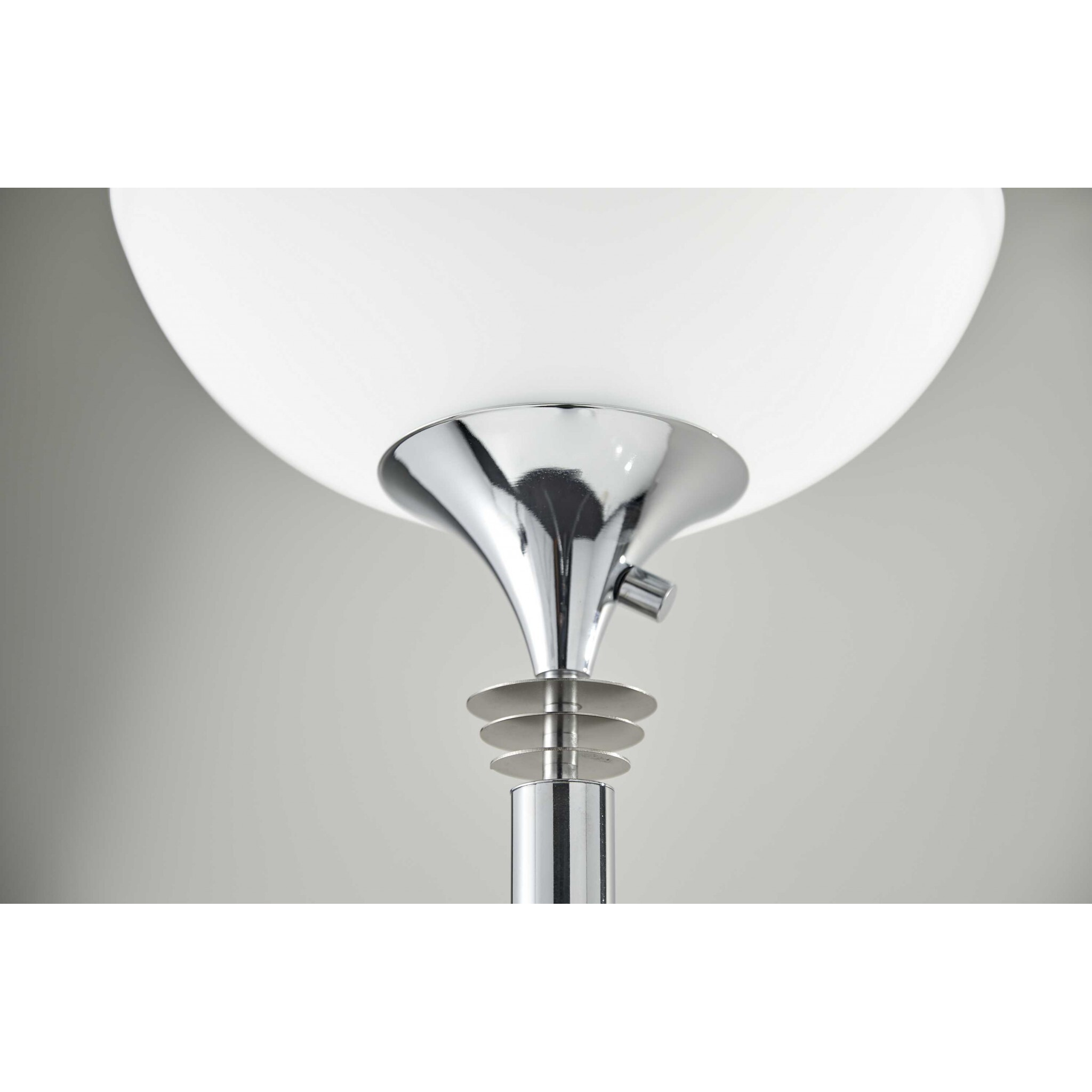 Modern Chrome Thick Pole Torchiere Floor Lamp