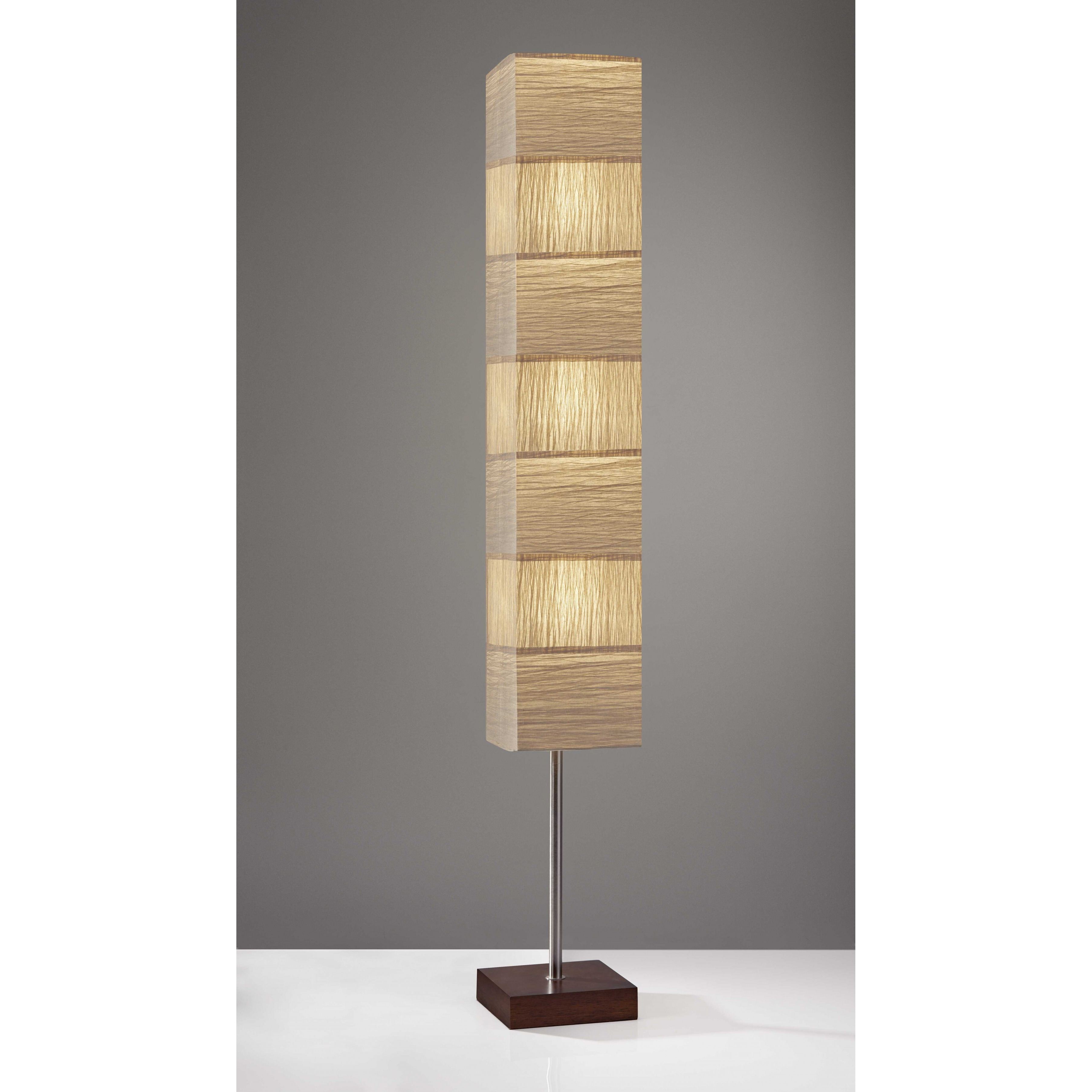 72"" Column Floor Lamp With White Rectangular Shade