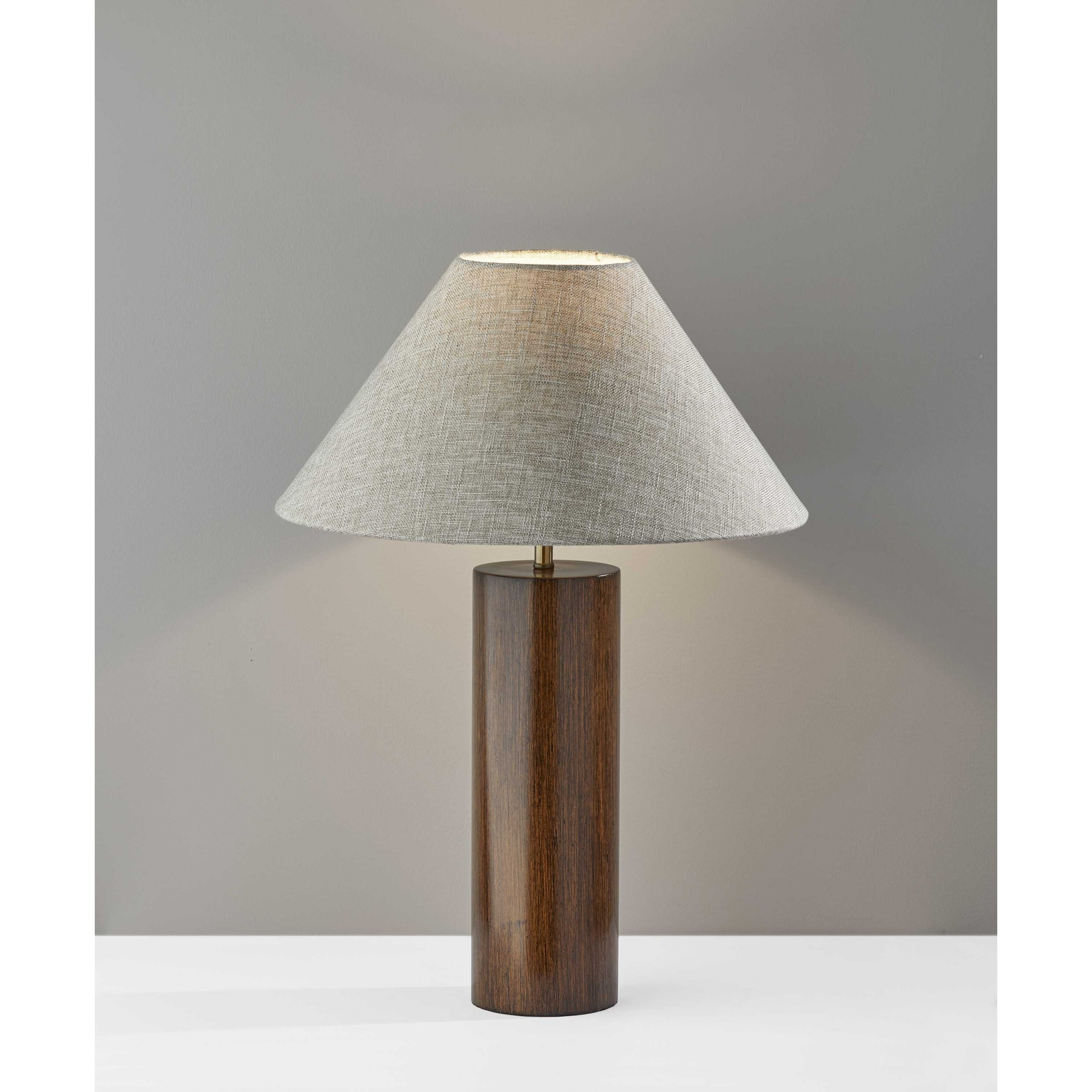 Canopy Walnut Wood Block Table Lamp