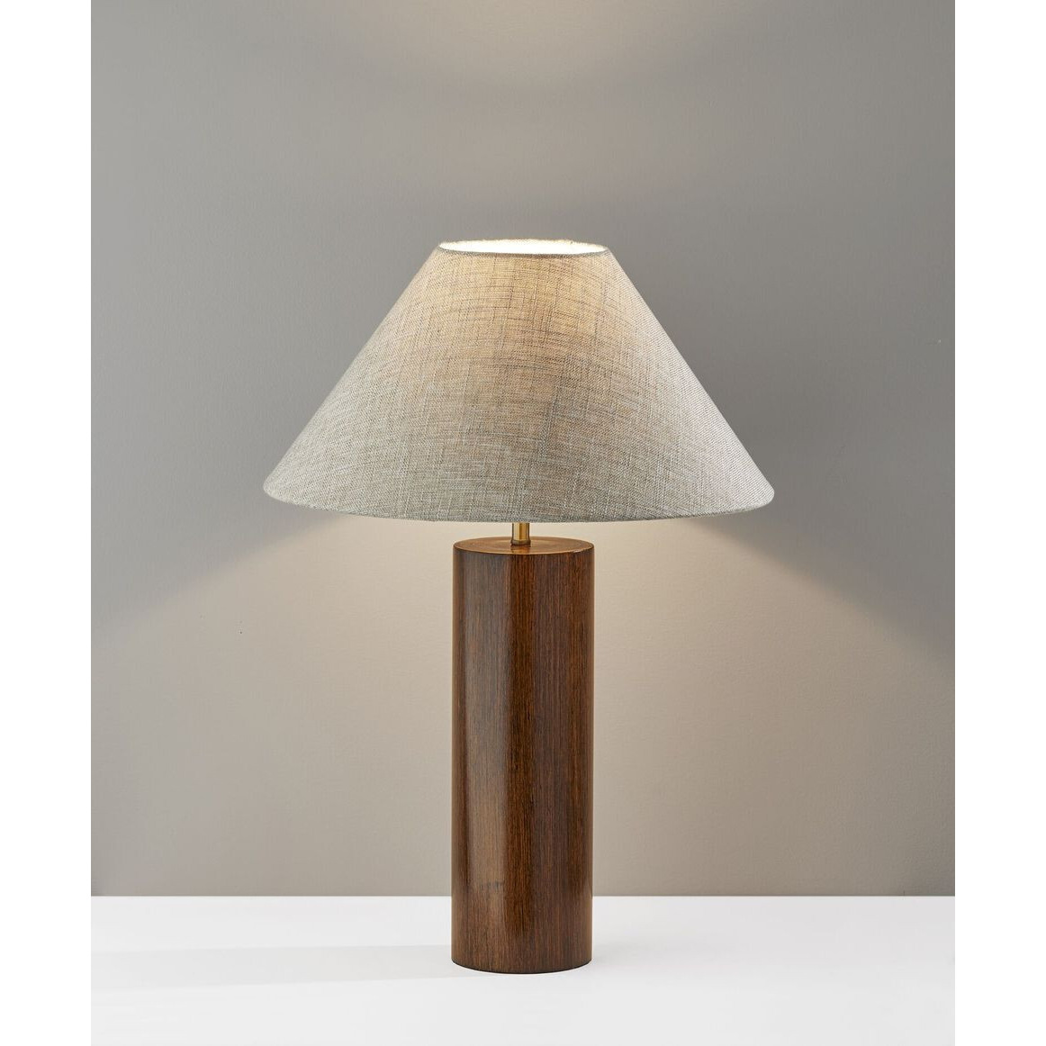 Canopy Walnut Wood Block Table Lamp