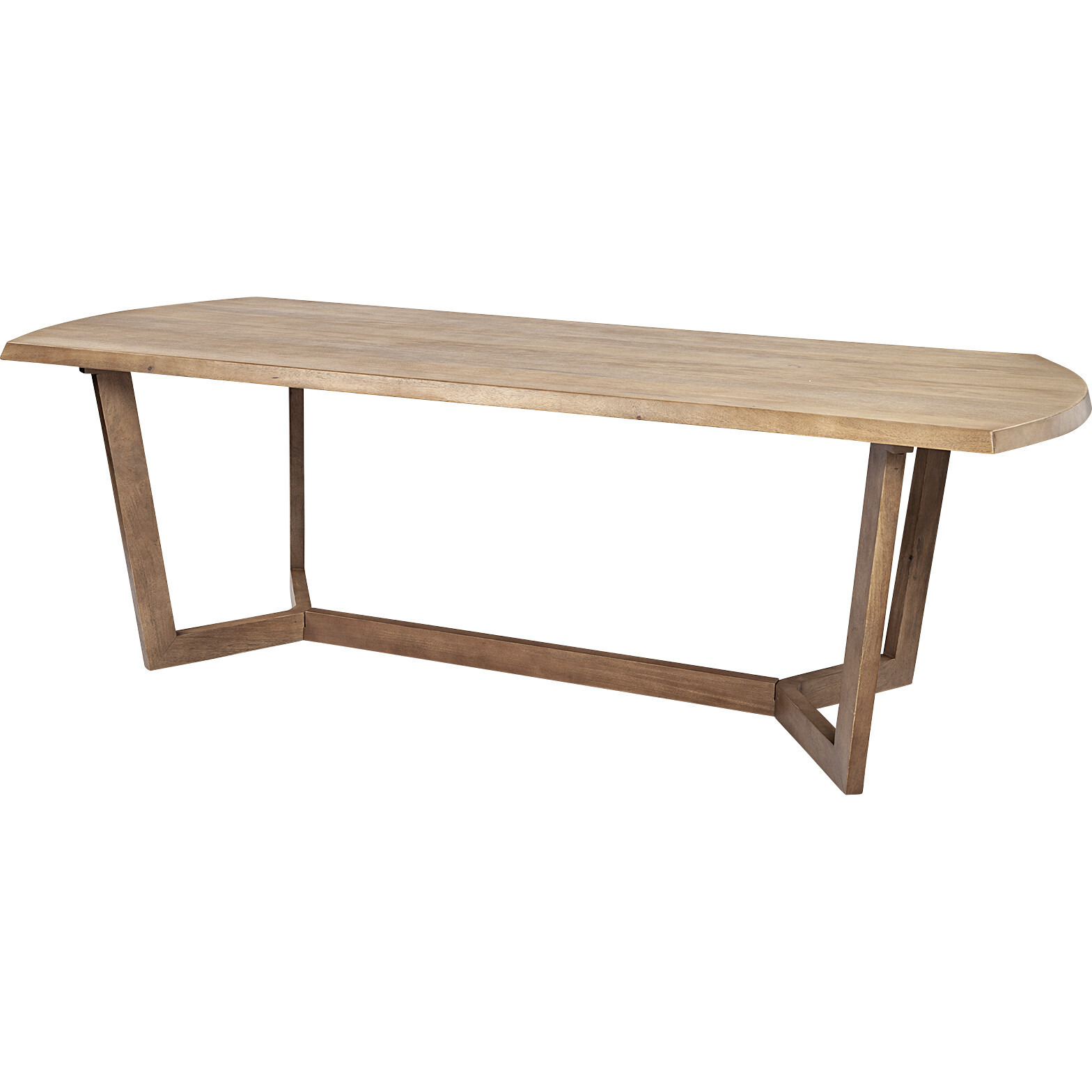 91.5X38 Rectangular Brown Solid Wood Top And Base Dining Table