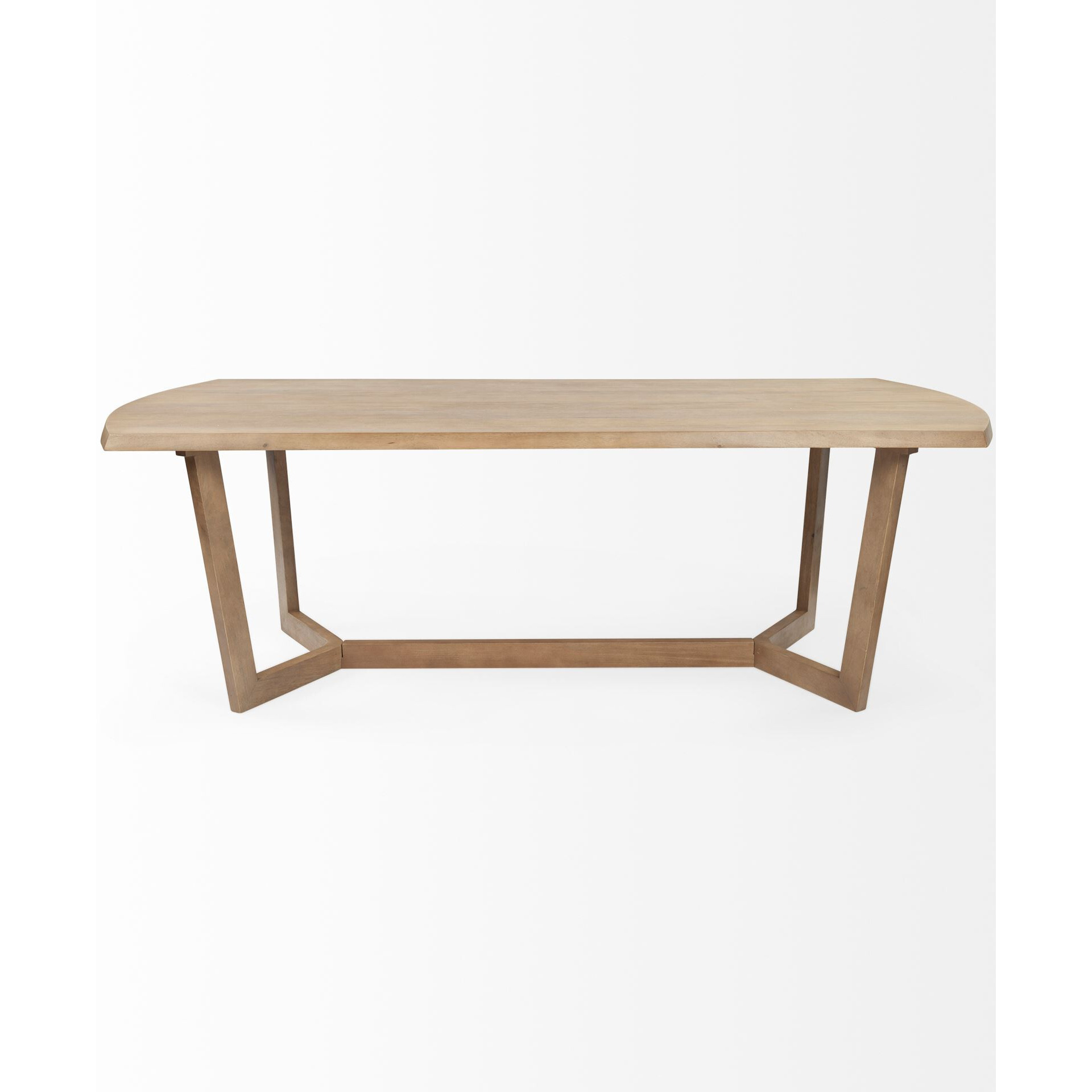 91.5X38 Rectangular Brown Solid Wood Top And Base Dining Table