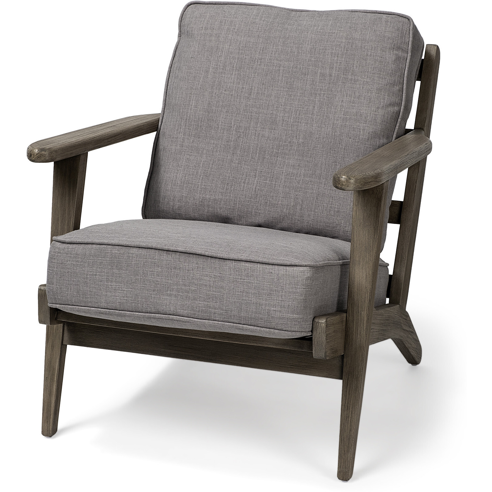 Flint Gray Fabric Accent Chair With Covered Wooden Frame