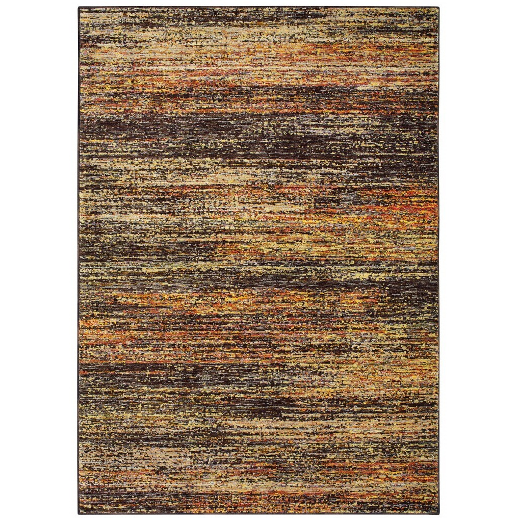 9'X12' Gold And Slate Abstract Area Rug