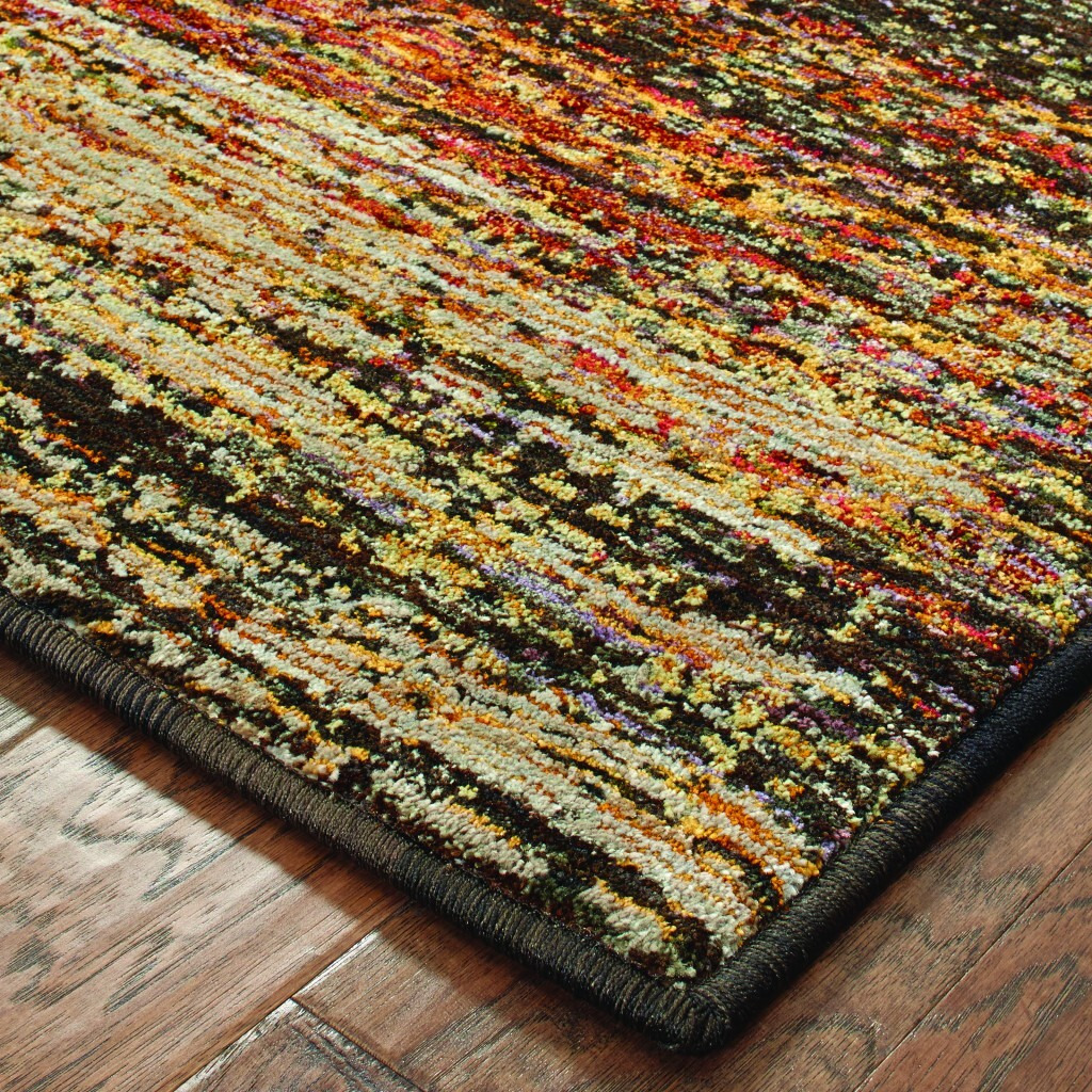 9'X12' Gold And Slate Abstract Area Rug