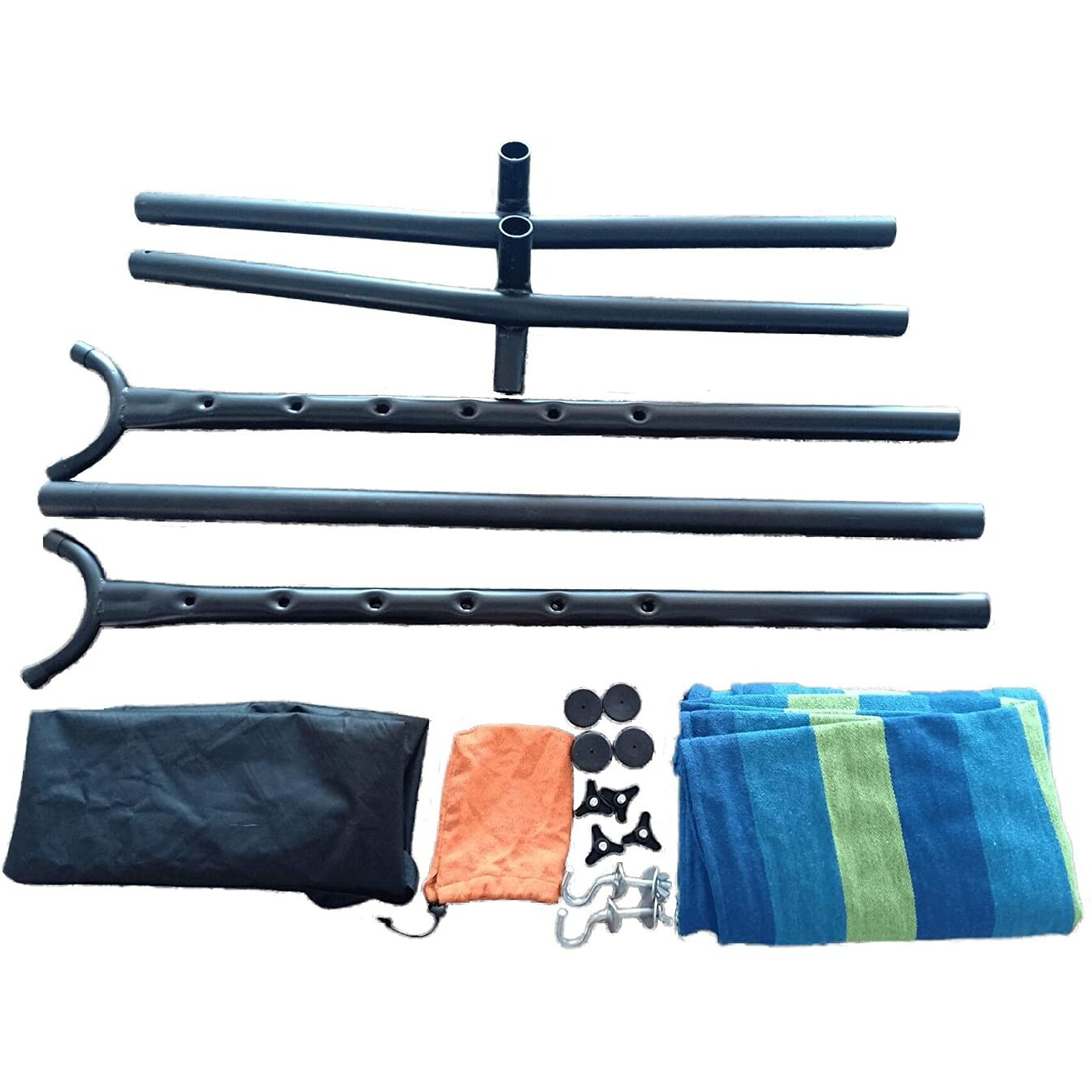Blue And Green Stripe Classic 2 Person Hammock With Stand