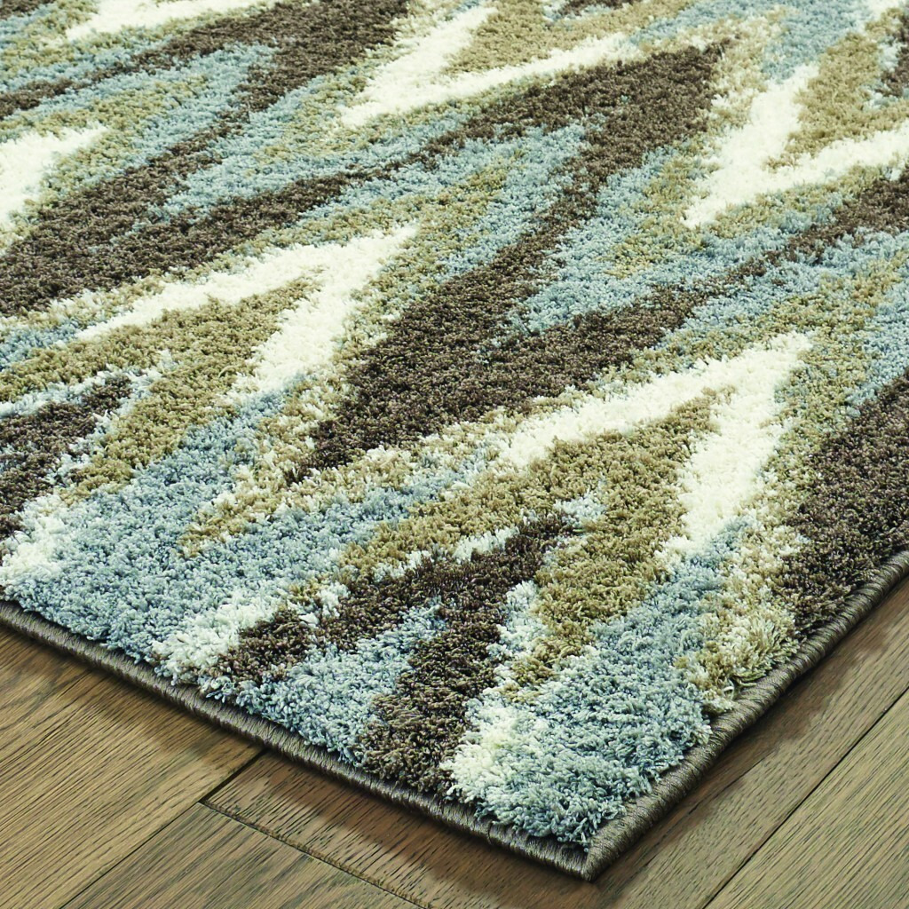 2X3 Gray And Taupe Ikat Pattern Scatter Rug