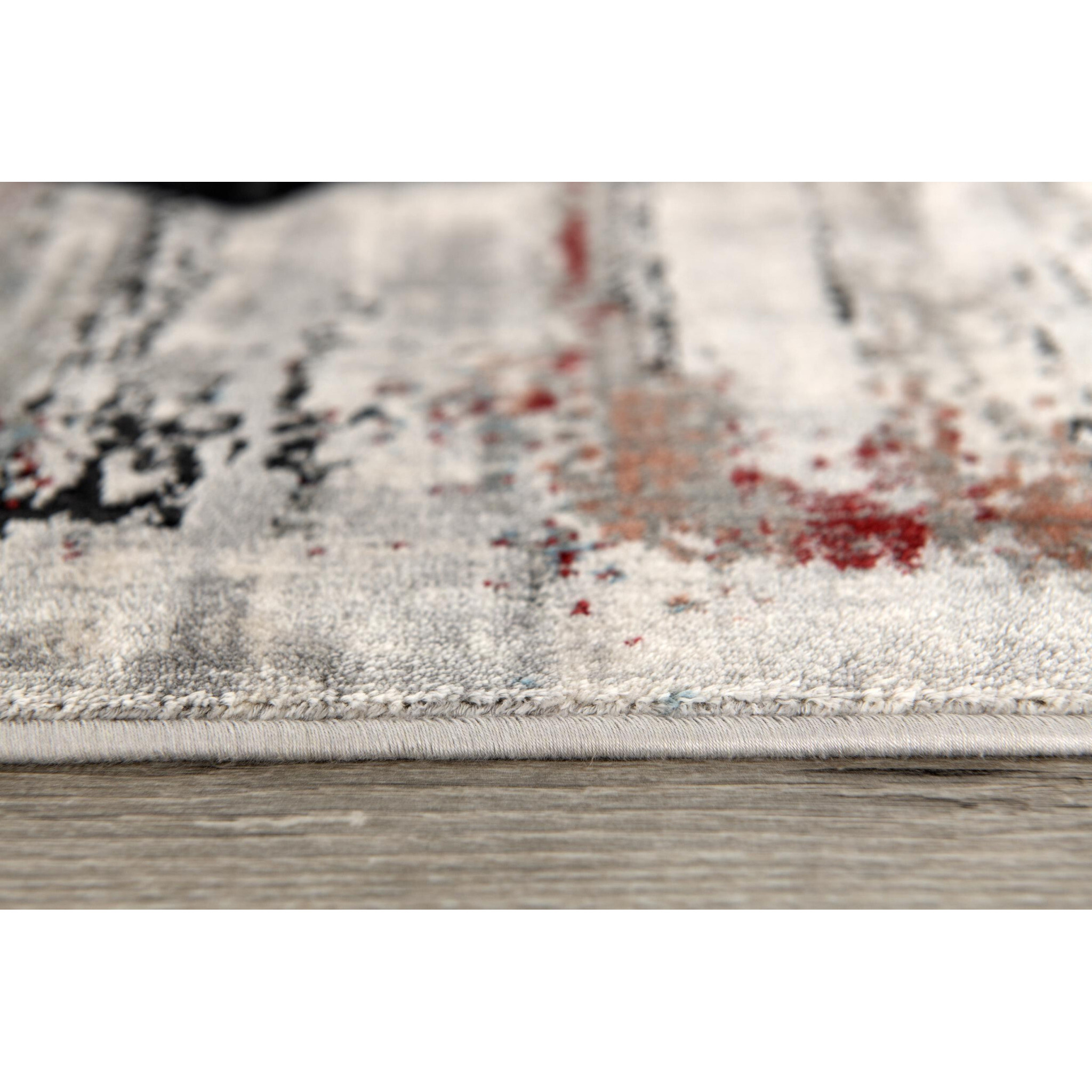 5 X 8 Gray Abstract Irregular Blocks Area Rug