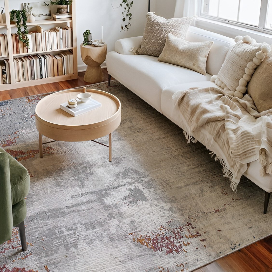 4 X 6 Gray And Ivory Modern Abstract Area Rug