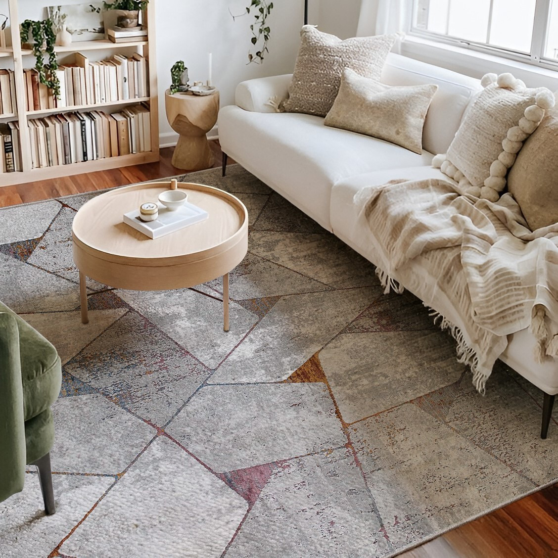 8 X 11 Gray Irregular Geometric Area Rug
