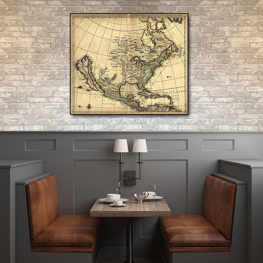 16"" X 20"" Map Of North America C1685 Vintage  Poster Wall Art