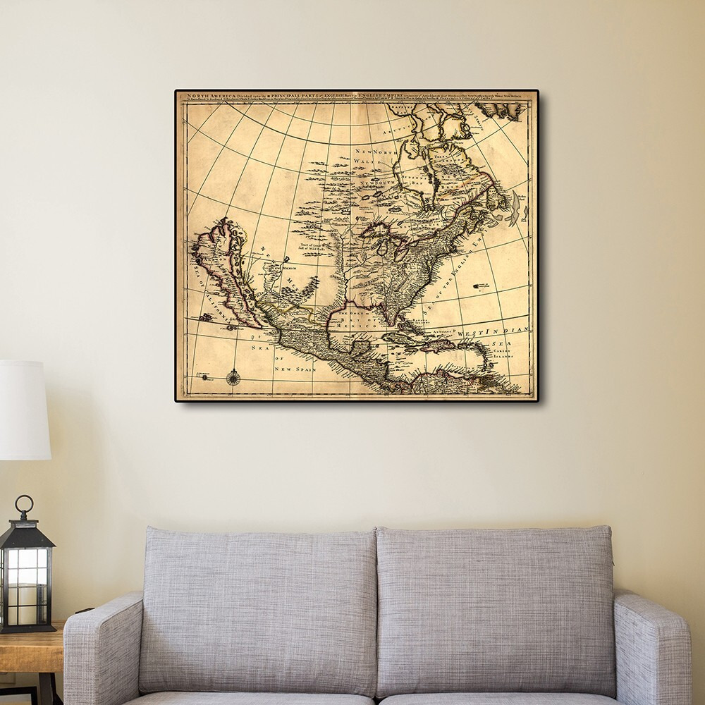 16"" X 20"" Map Of North America C1685 Vintage  Poster Wall Art