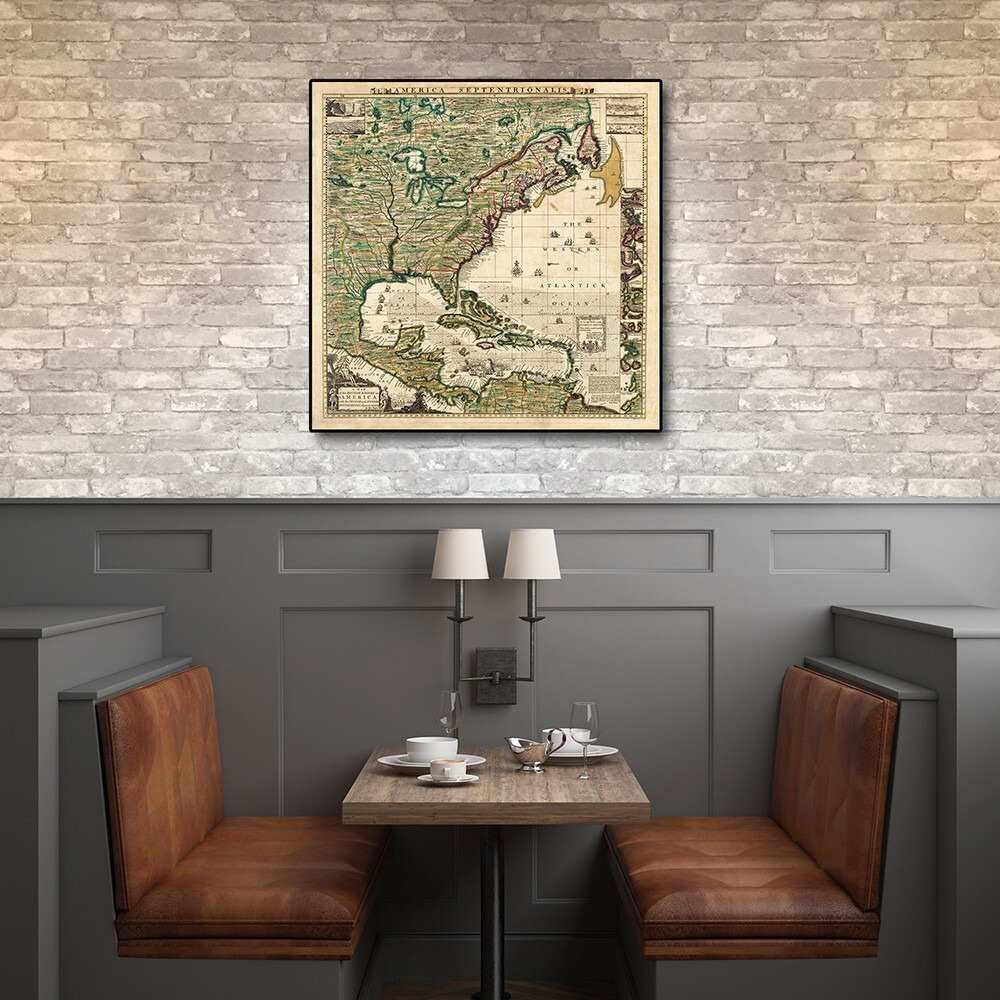24"" X 24"" Vintage 1773 Map Of British Empire In North America Wall Art