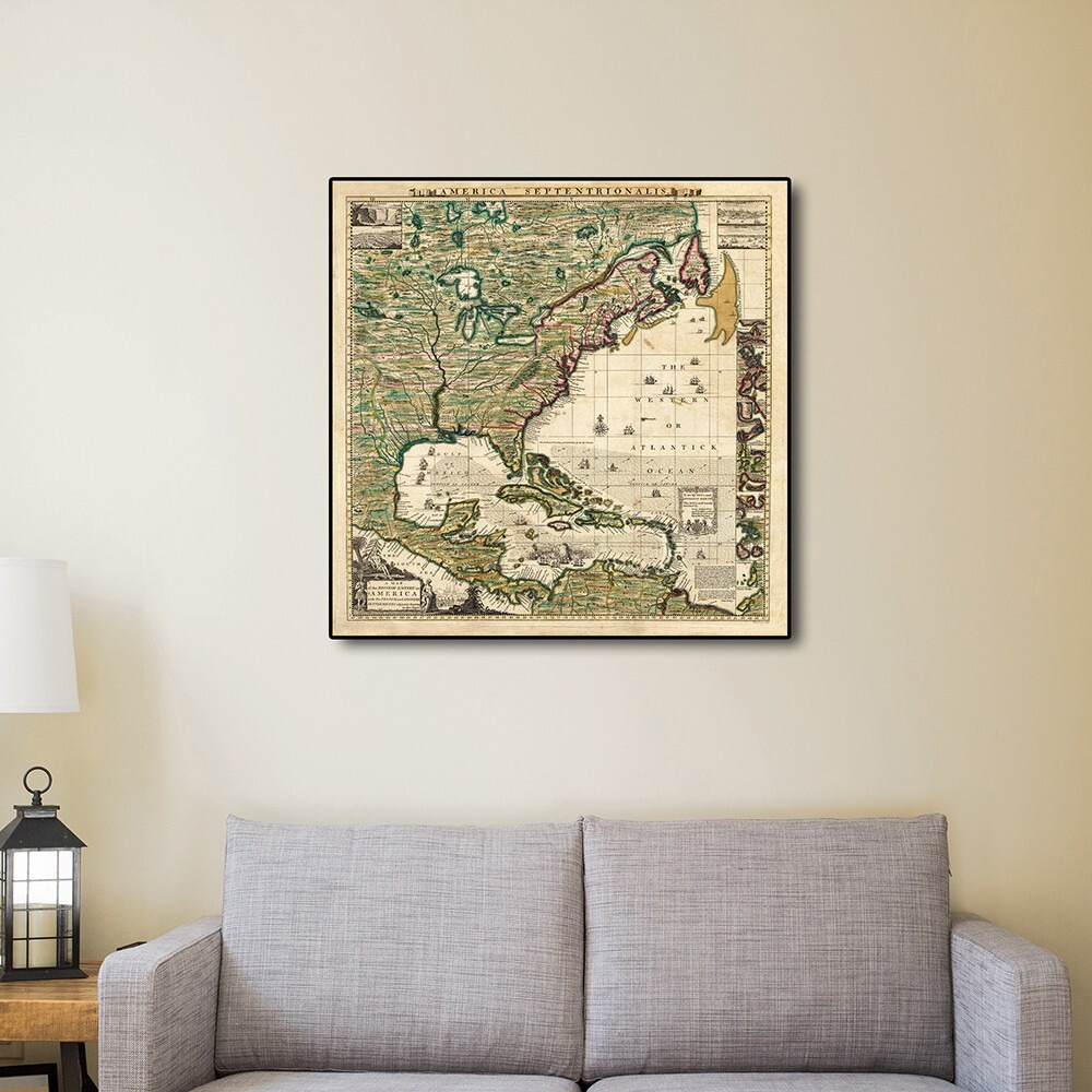 18"" X 18"" Vintage 1773 Map Of British Empire In North America Wall Art