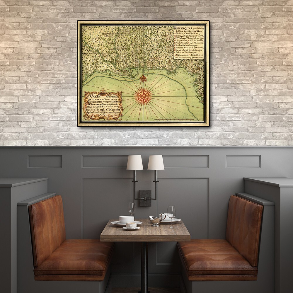 20"" X 24"" C1747 Map Of The Gulf Coast Vintage  Poster Wall Art