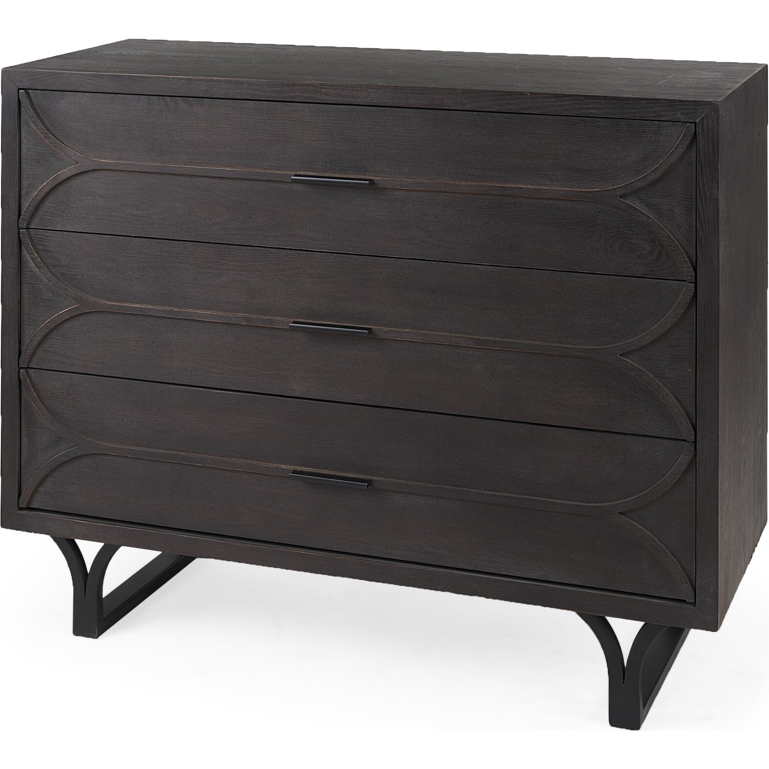 Contemporary Dark Oval Accent Cabinet