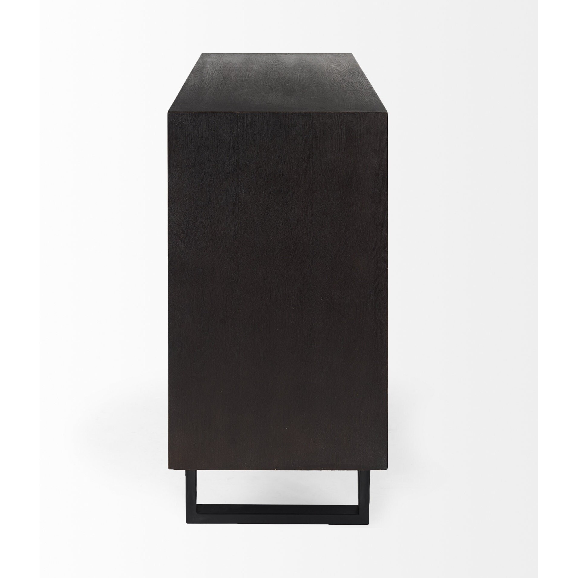 Contemporary Dark Oval Accent Cabinet