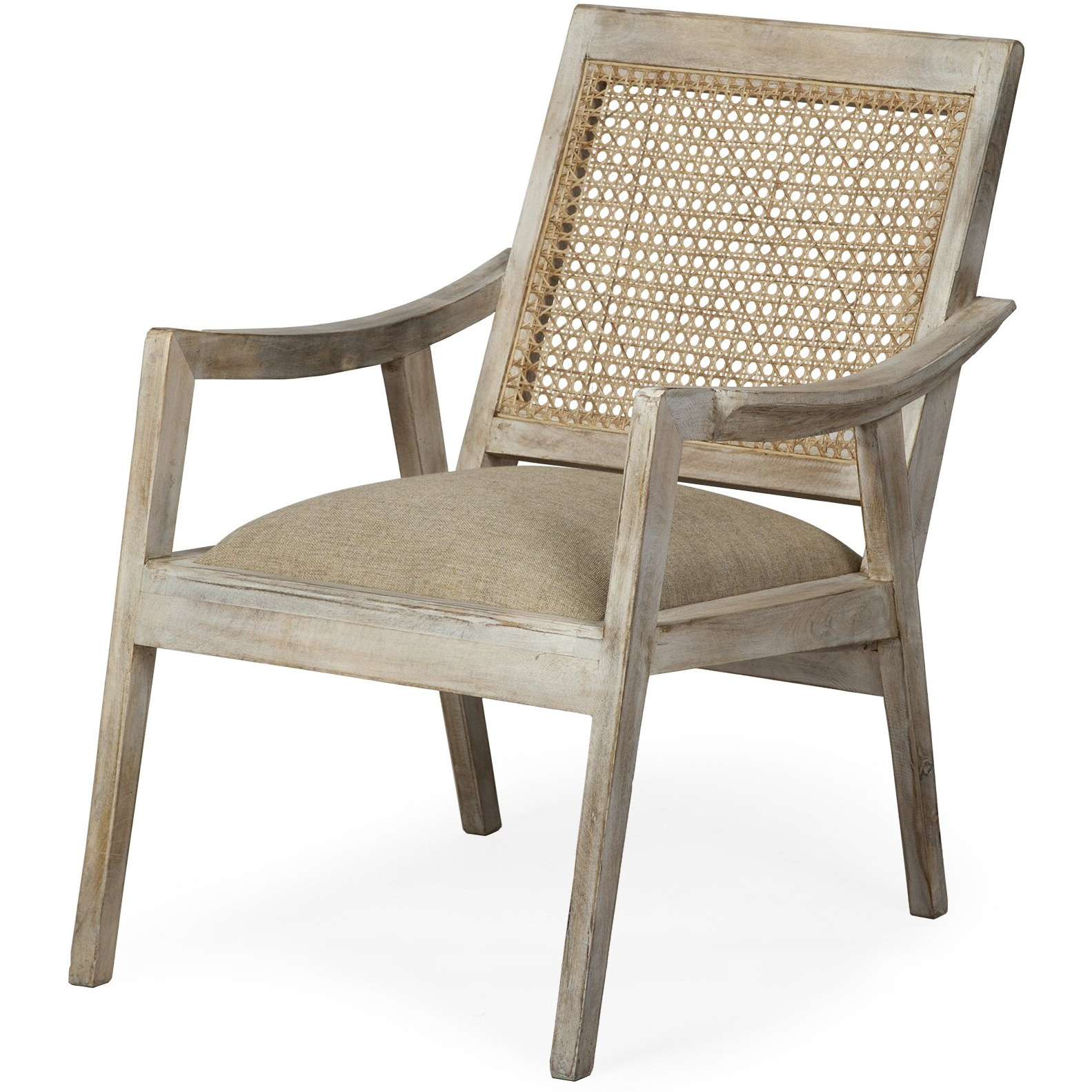 Wooden Chair With Cane Mesh Backrest