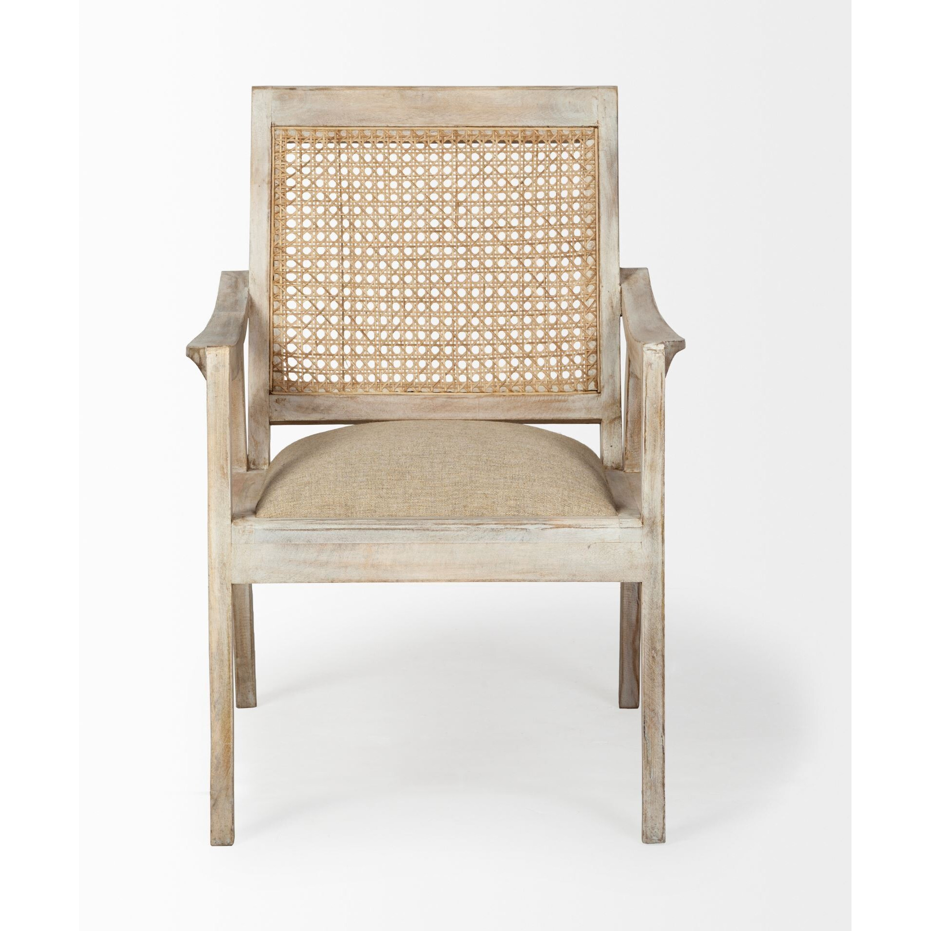 Wooden Chair With Cane Mesh Backrest