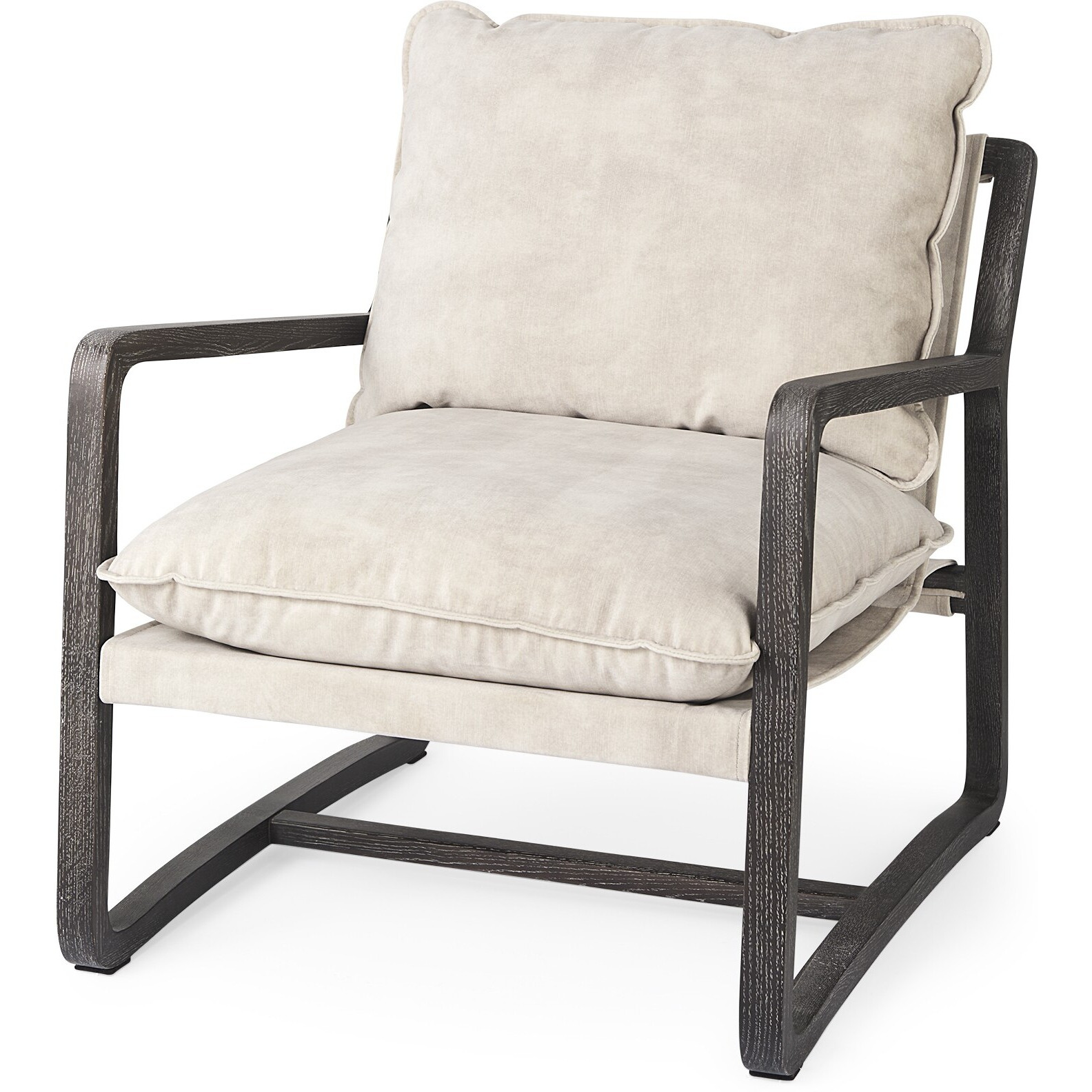 Modern Rustic Cozy Black And Cream Accent Chair