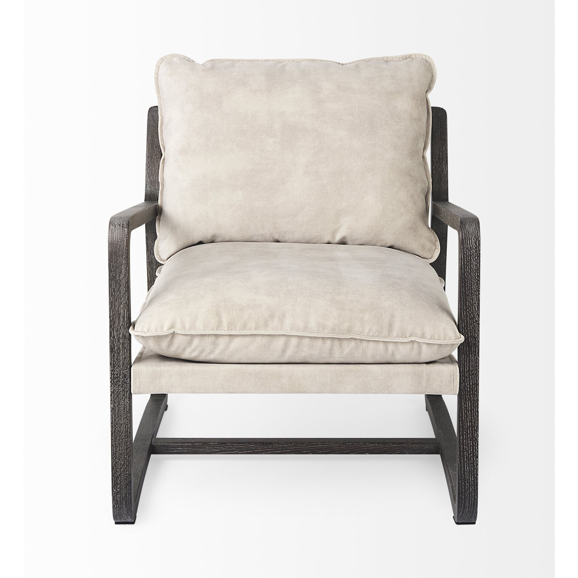 Modern Rustic Cozy Black And Cream Accent Chair