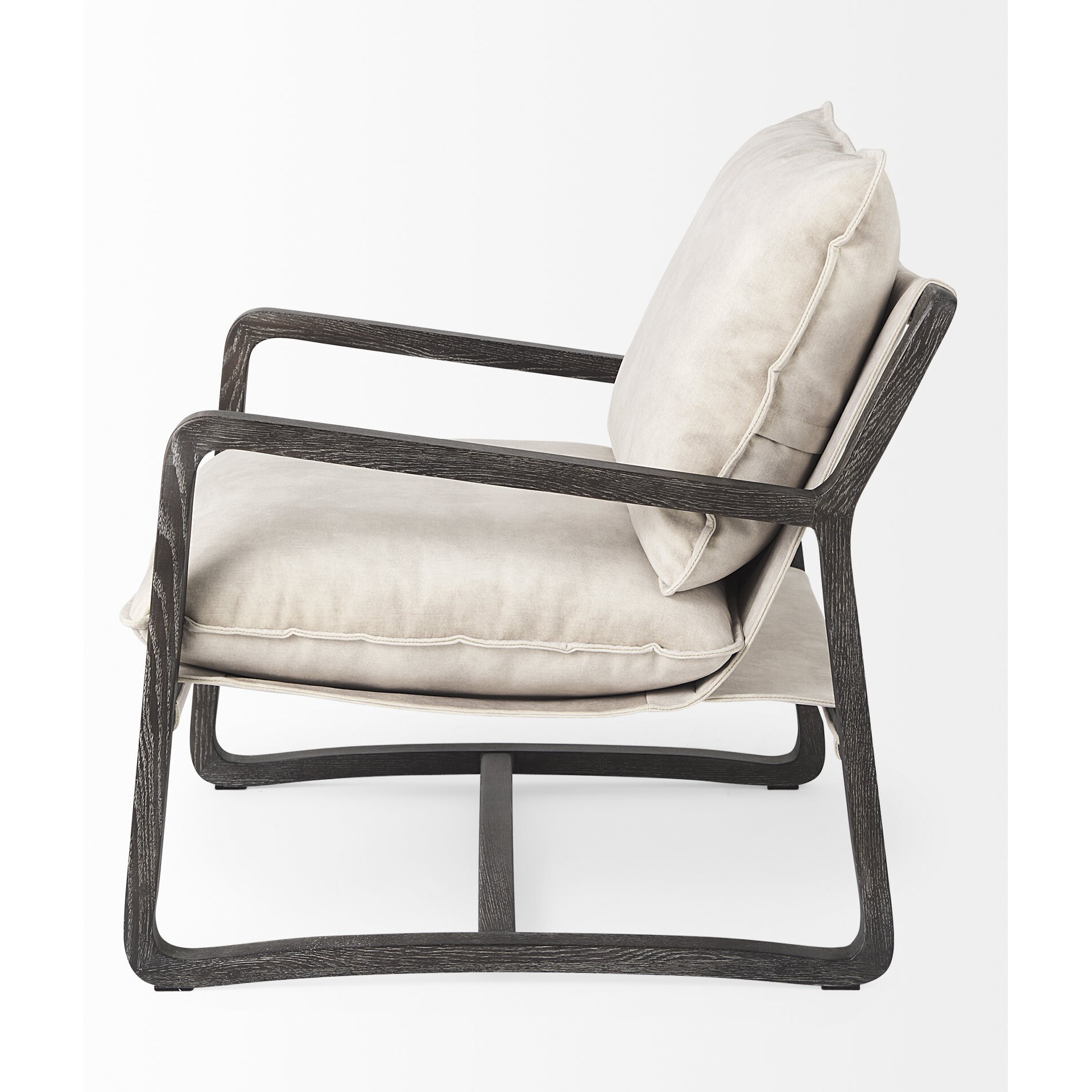 Modern Rustic Cozy Black And Cream Accent Chair