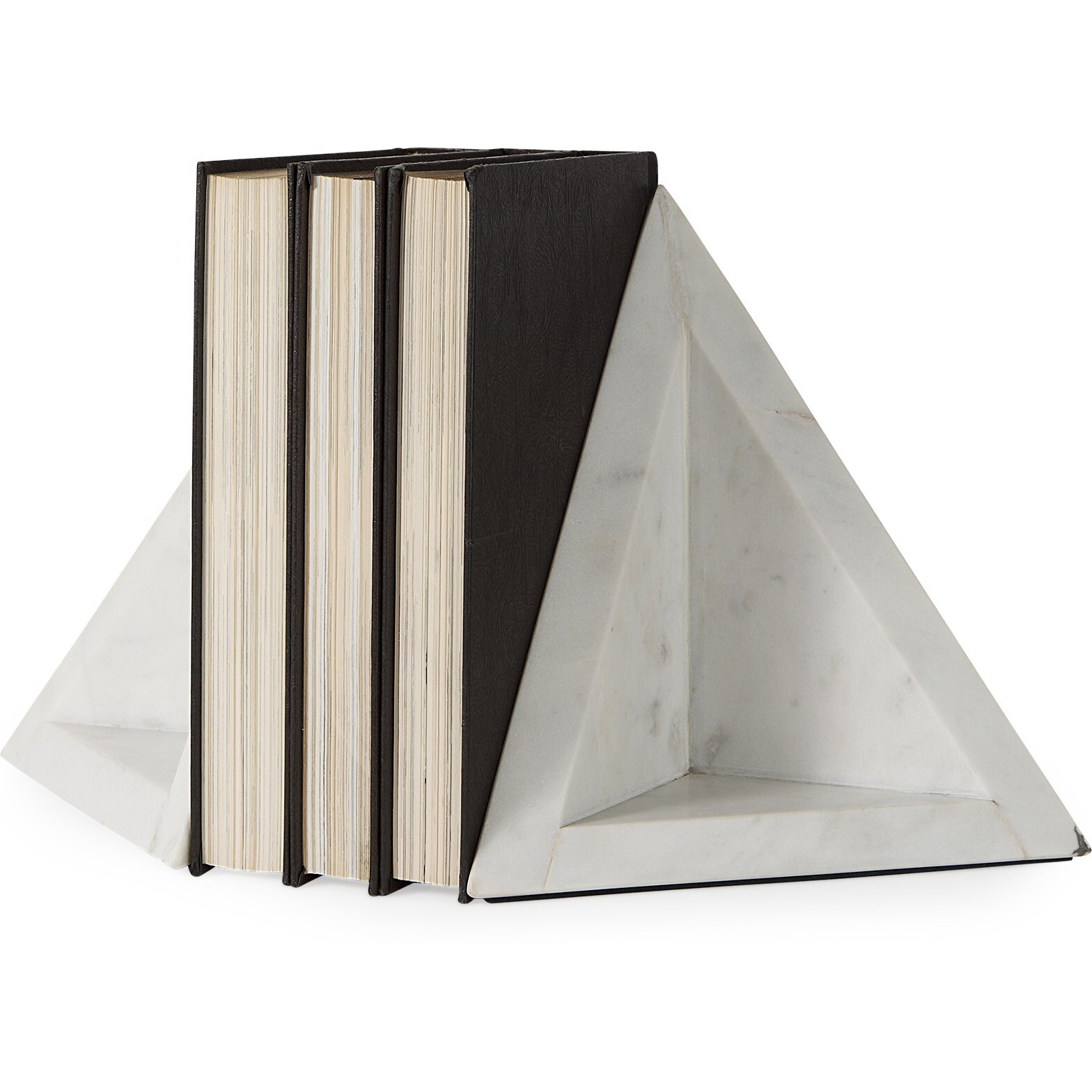 3D Modern Triangle Marble Bookends